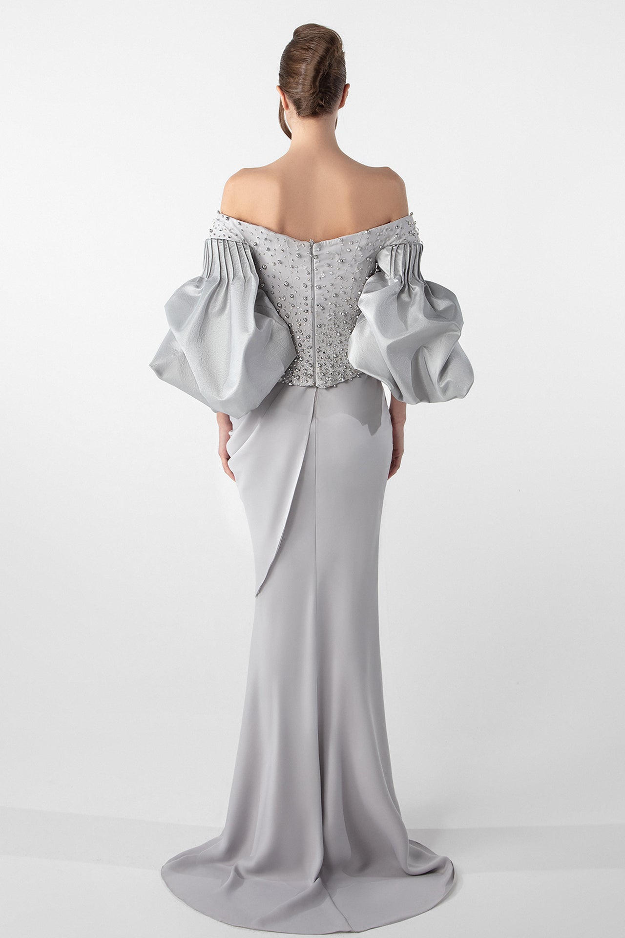Off-Shoulder Embellished Gown