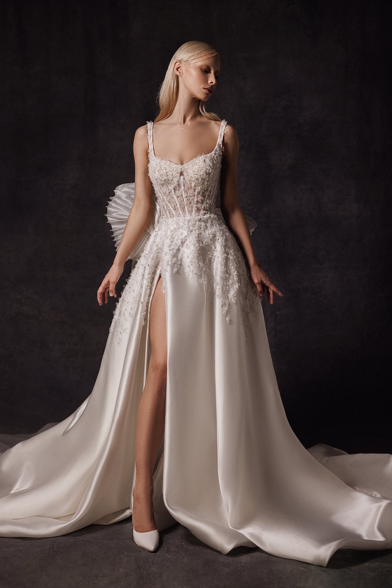 A-Line Wedding Gown with a Side Slit