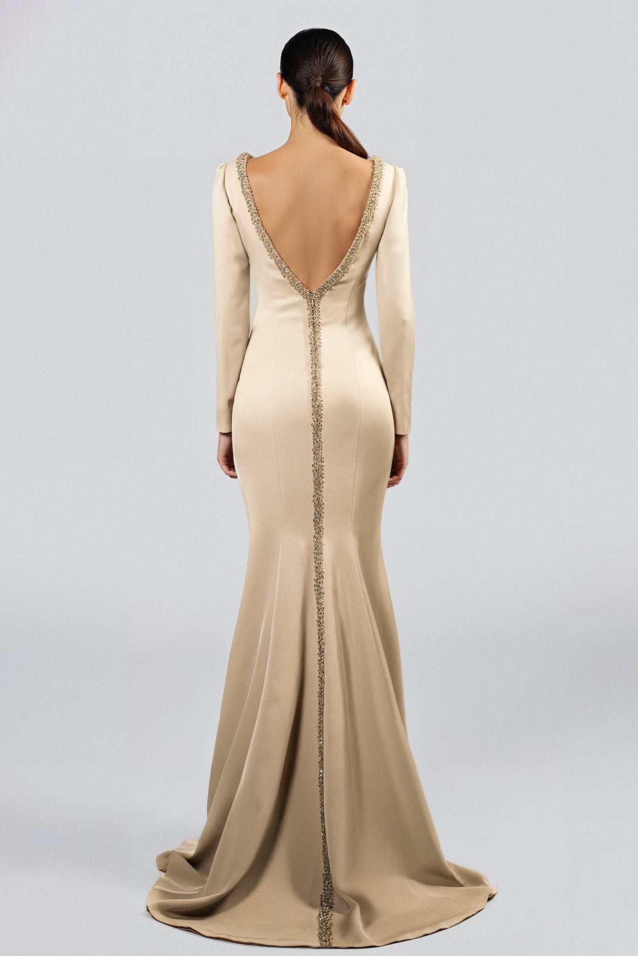 Long-Sleeved Embellished Dress