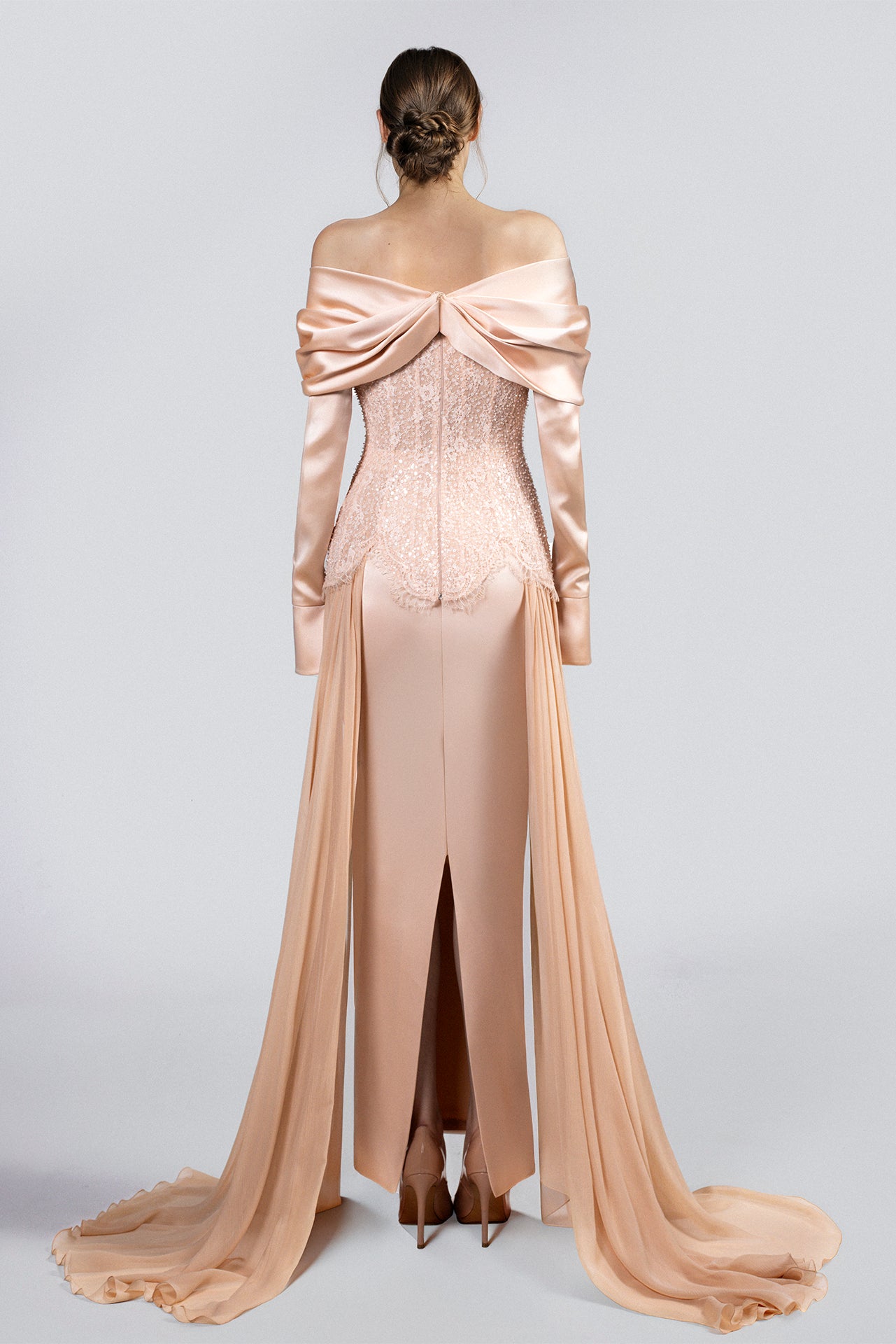 Off-Shoulder Ensemble with Train