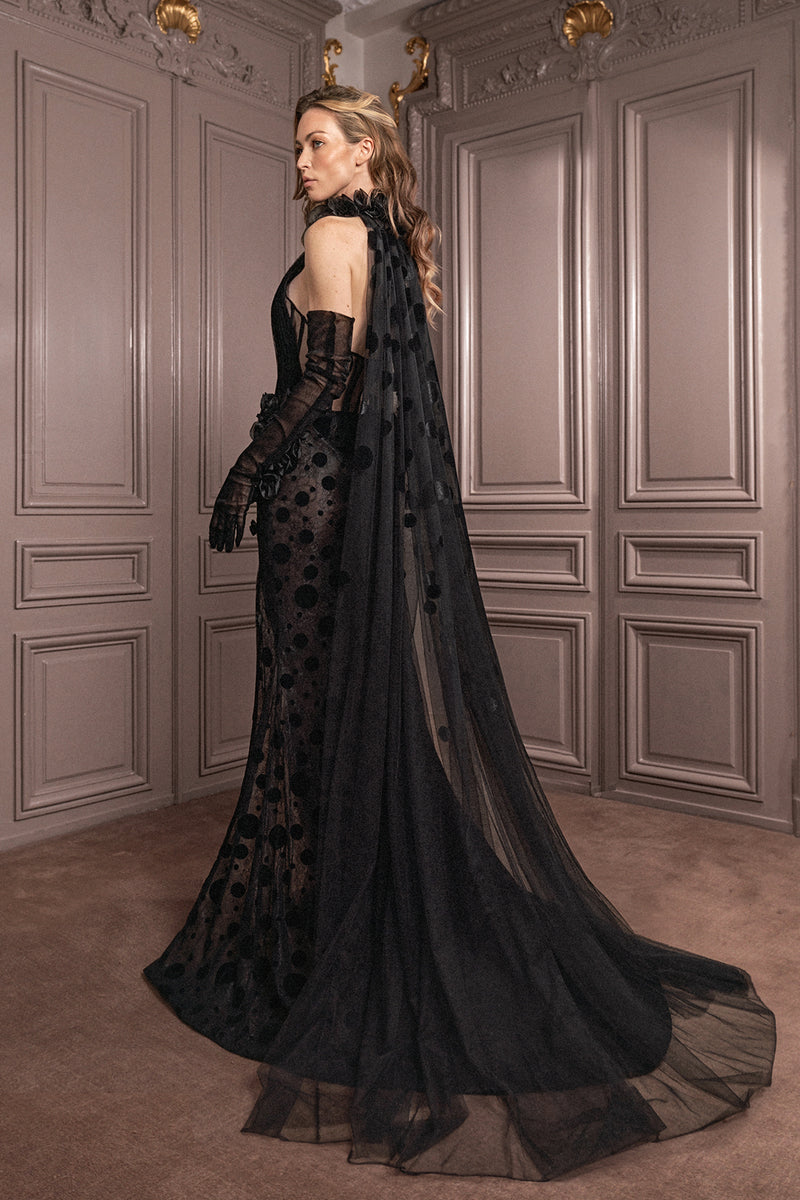 Sea NY | Marja Embroidery Mesh Combo Tank Dress | Black