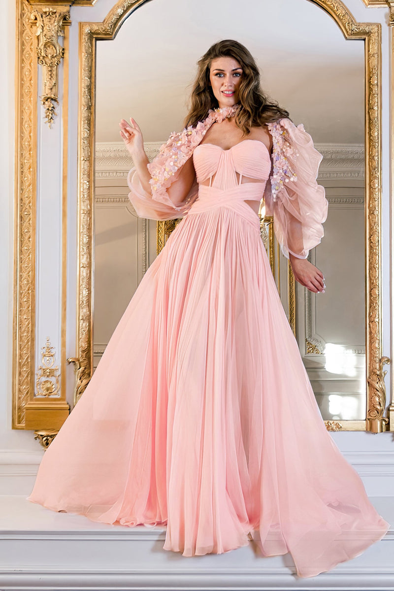 Strapless A-Line Dress with Tulle Bolero – Gattinolli by Marwan