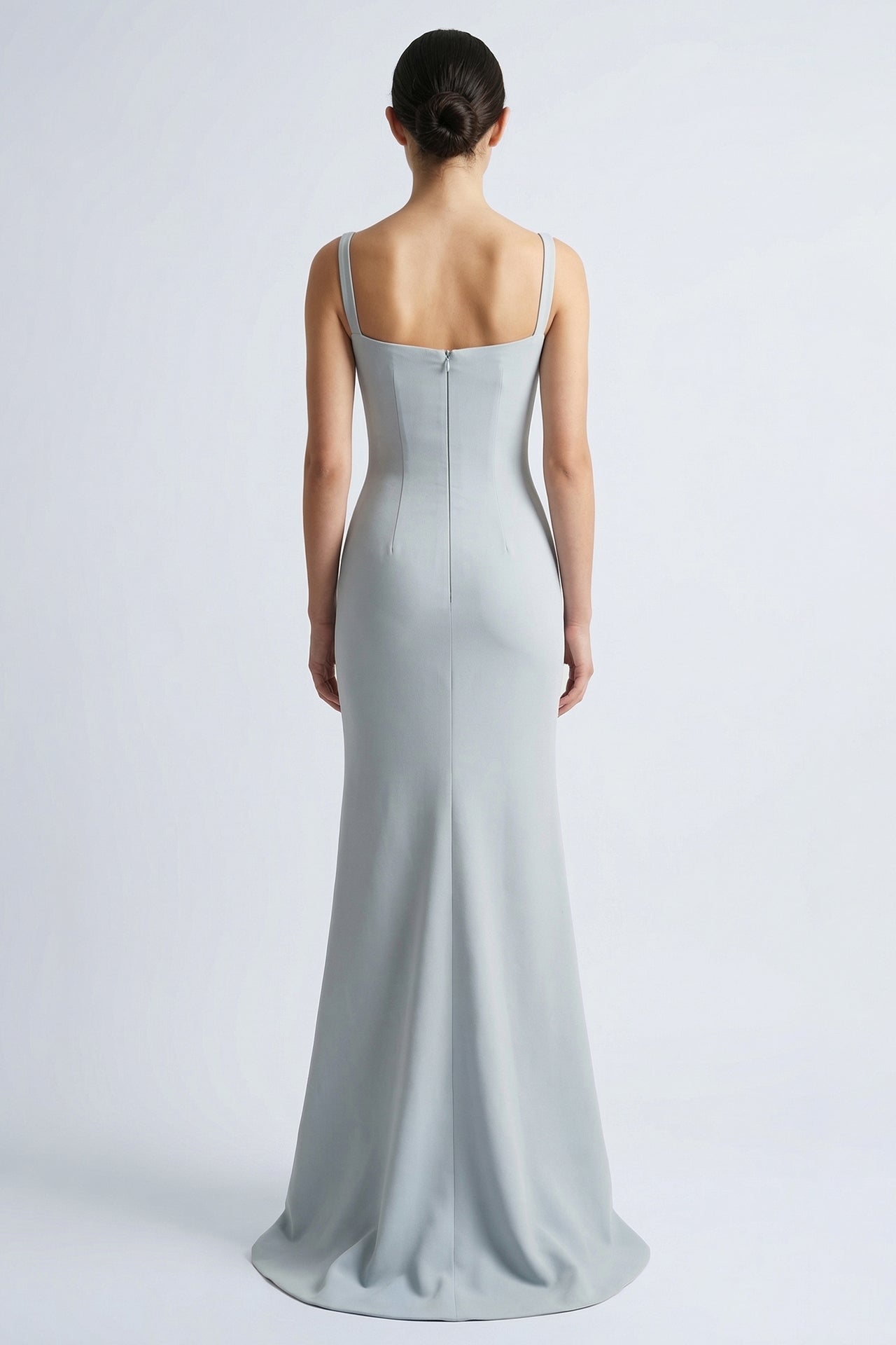 Fitted Gown with Layered Pleated Cape Jacket