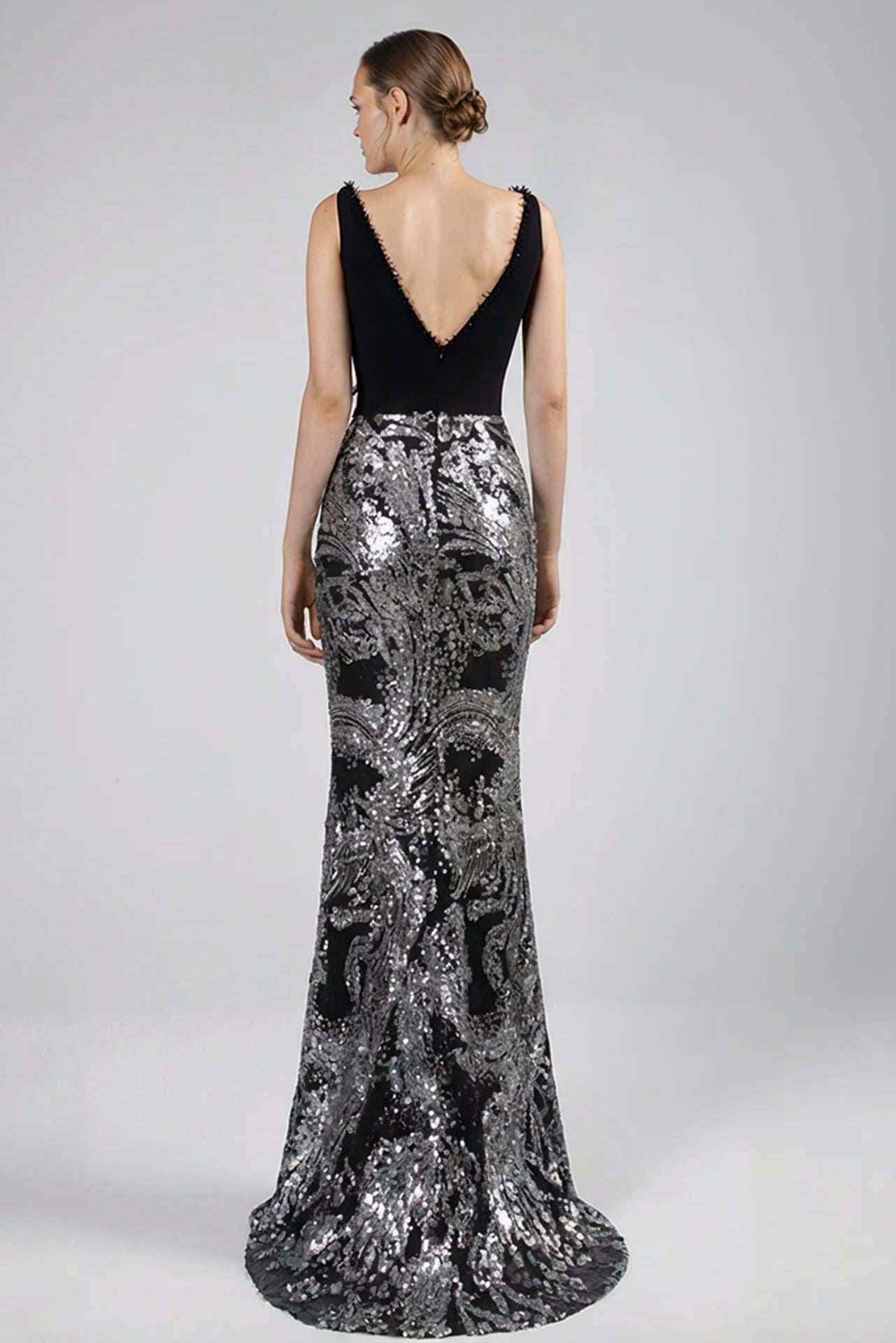Floor-Length Sleeveless Dress with Slit