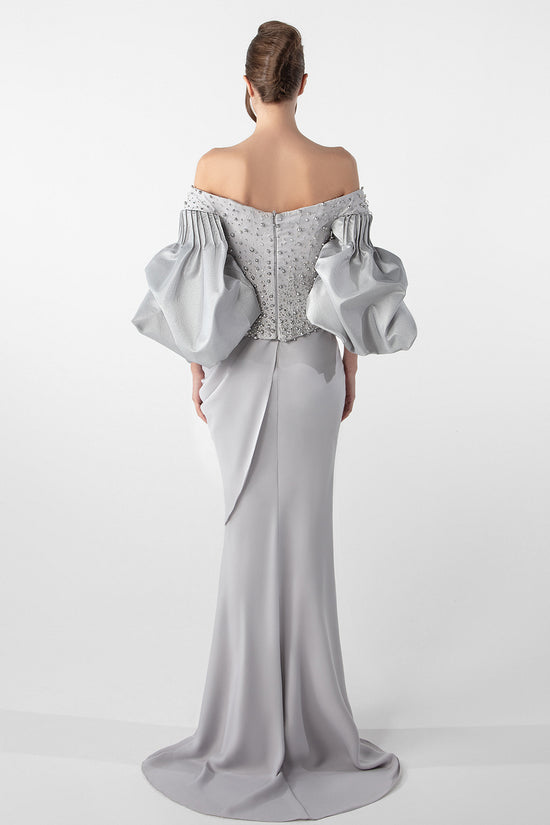Off-Shoulder Embellished Gown