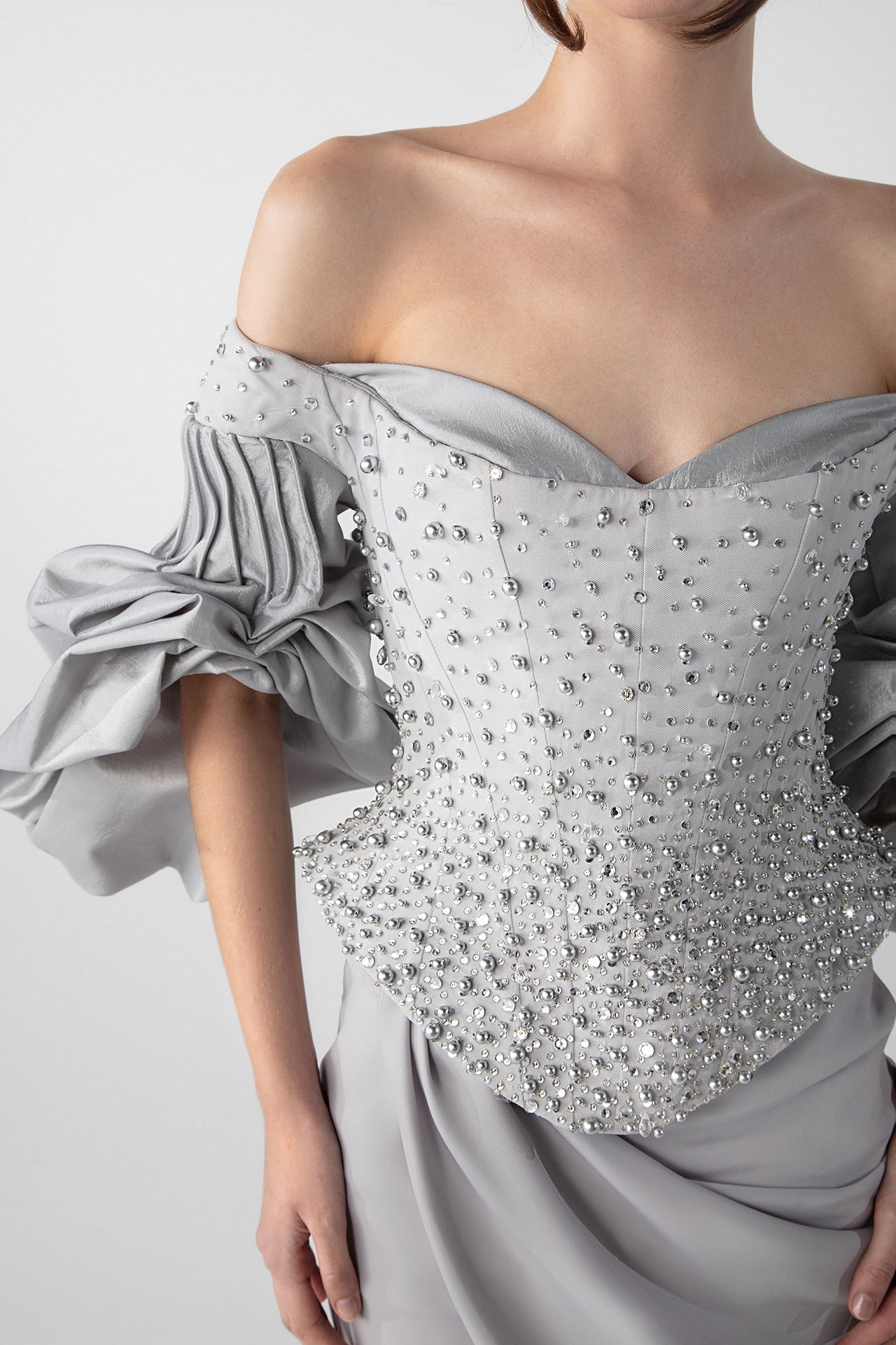 Off-Shoulder Embellished Gown