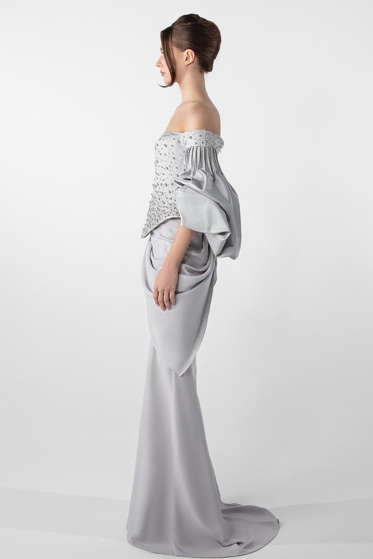 Off-Shoulder Embellished Gown