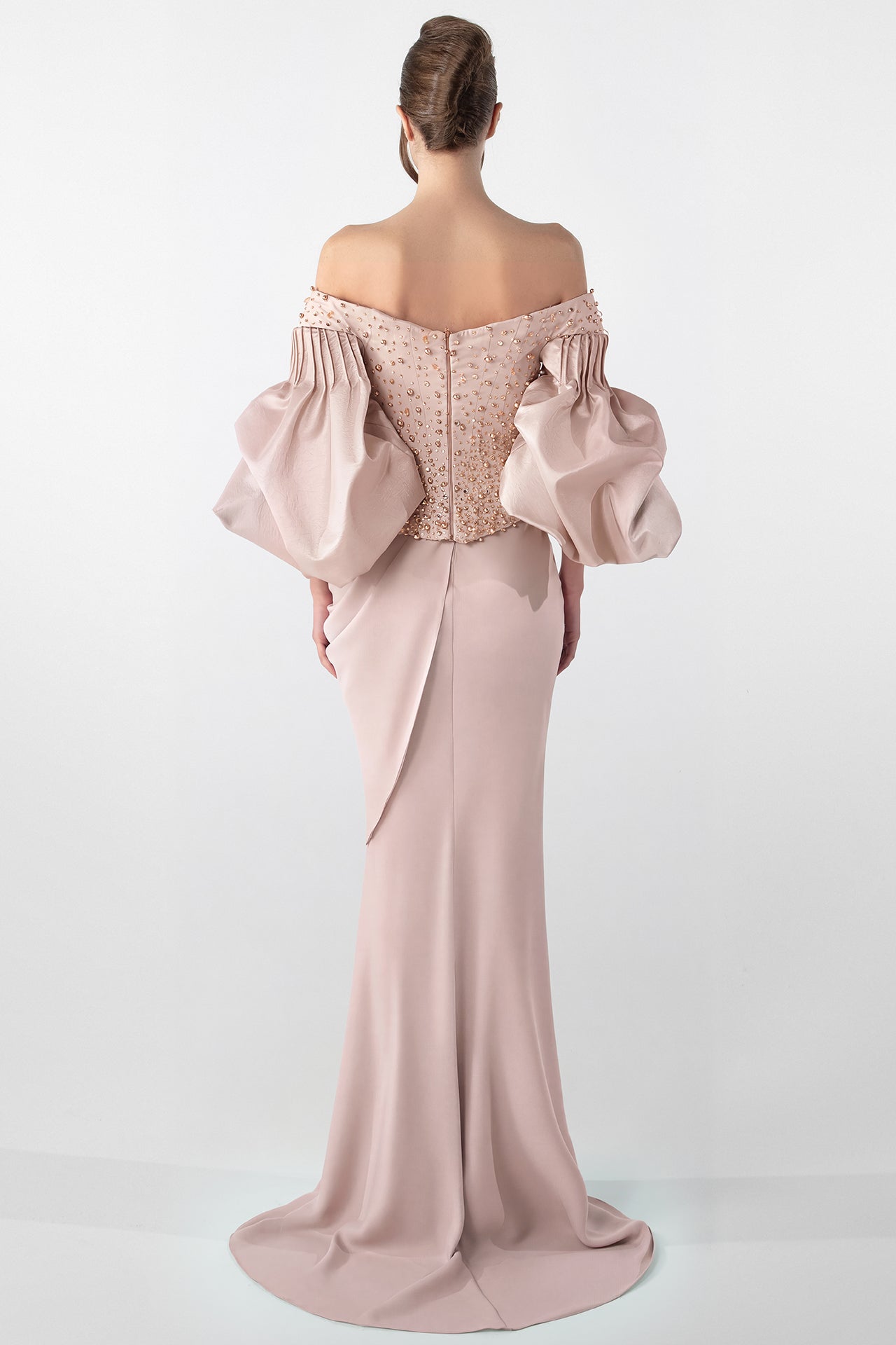 Off-Shoulder Embellished Gown