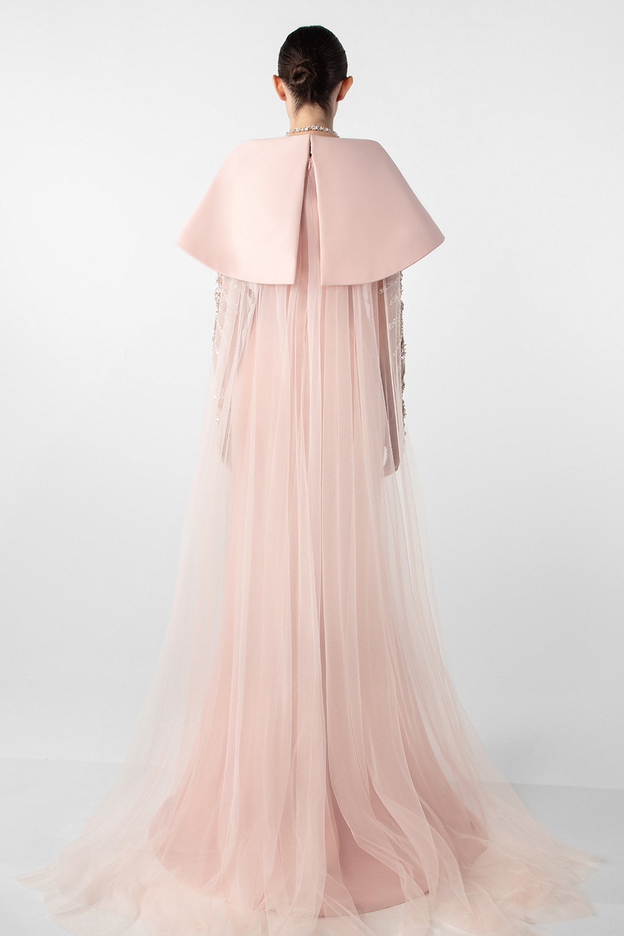 Hand-Embroidered Gloves and Crepe Mermaid Dress