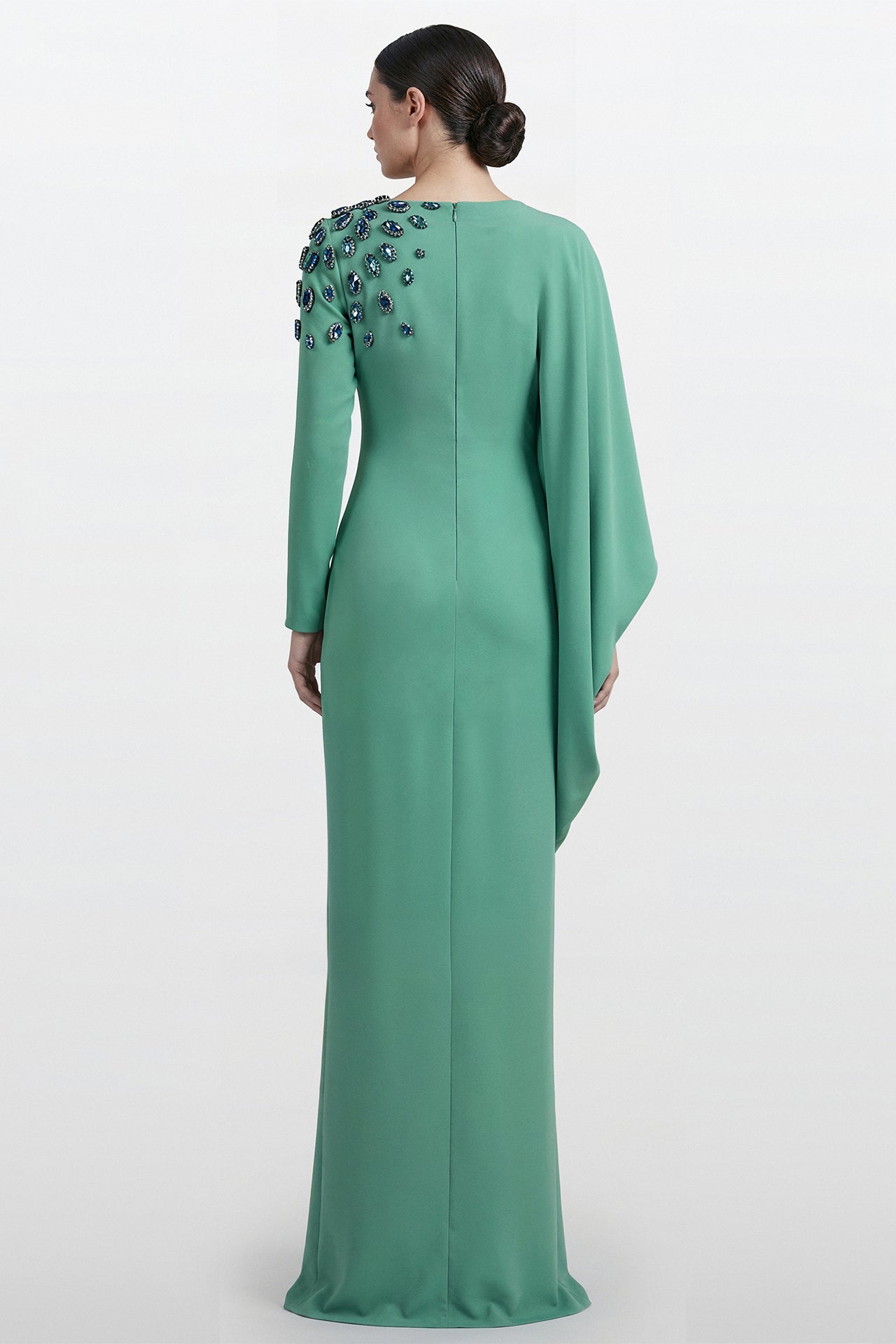 Crepe reverse satin gown