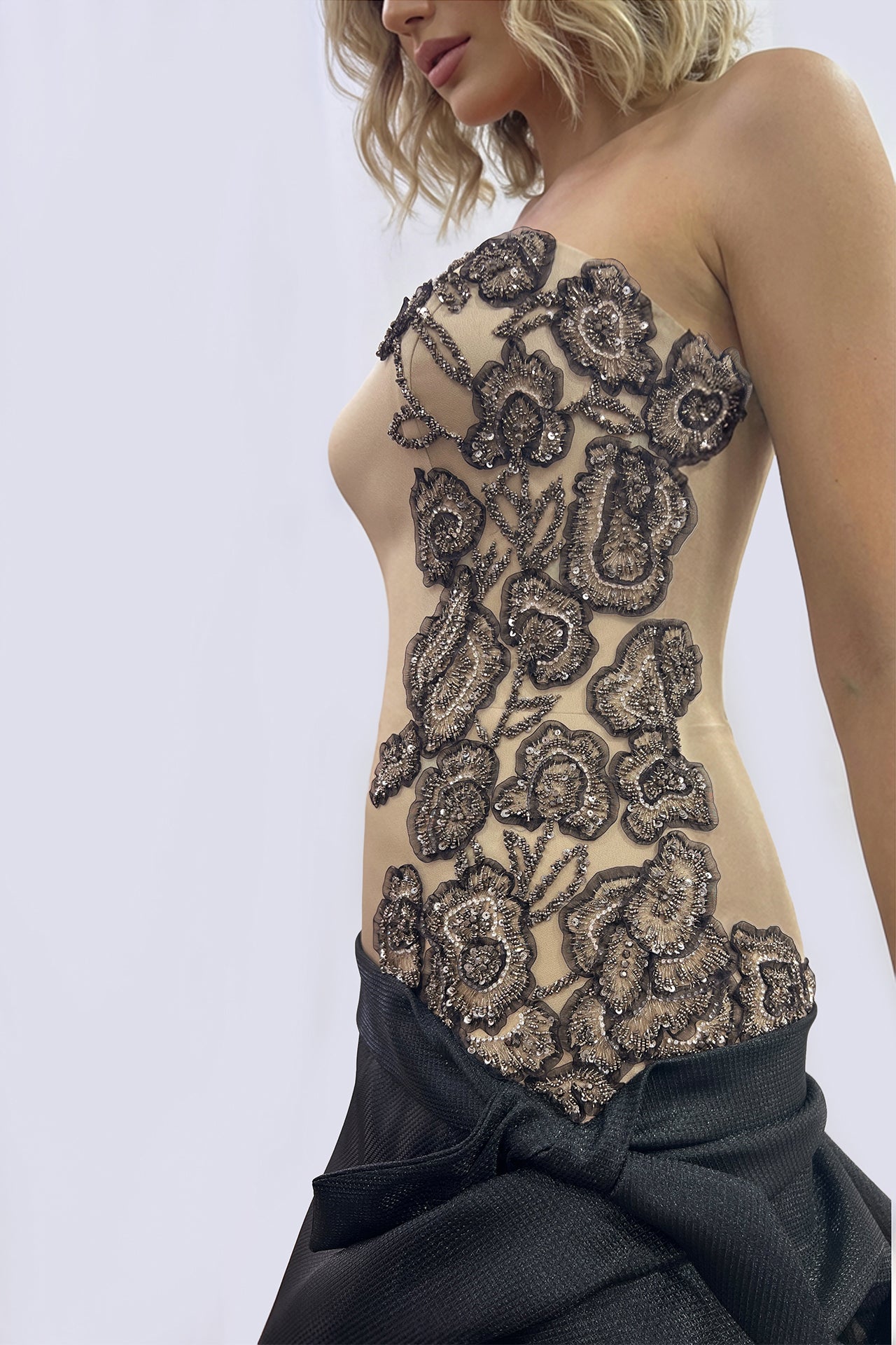 Embroidered Corset Gazar Gown