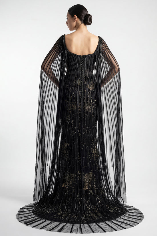 bugle bead dress Bugle Bead Fringe Tulle Column Dress – Gattinolli by Marwan