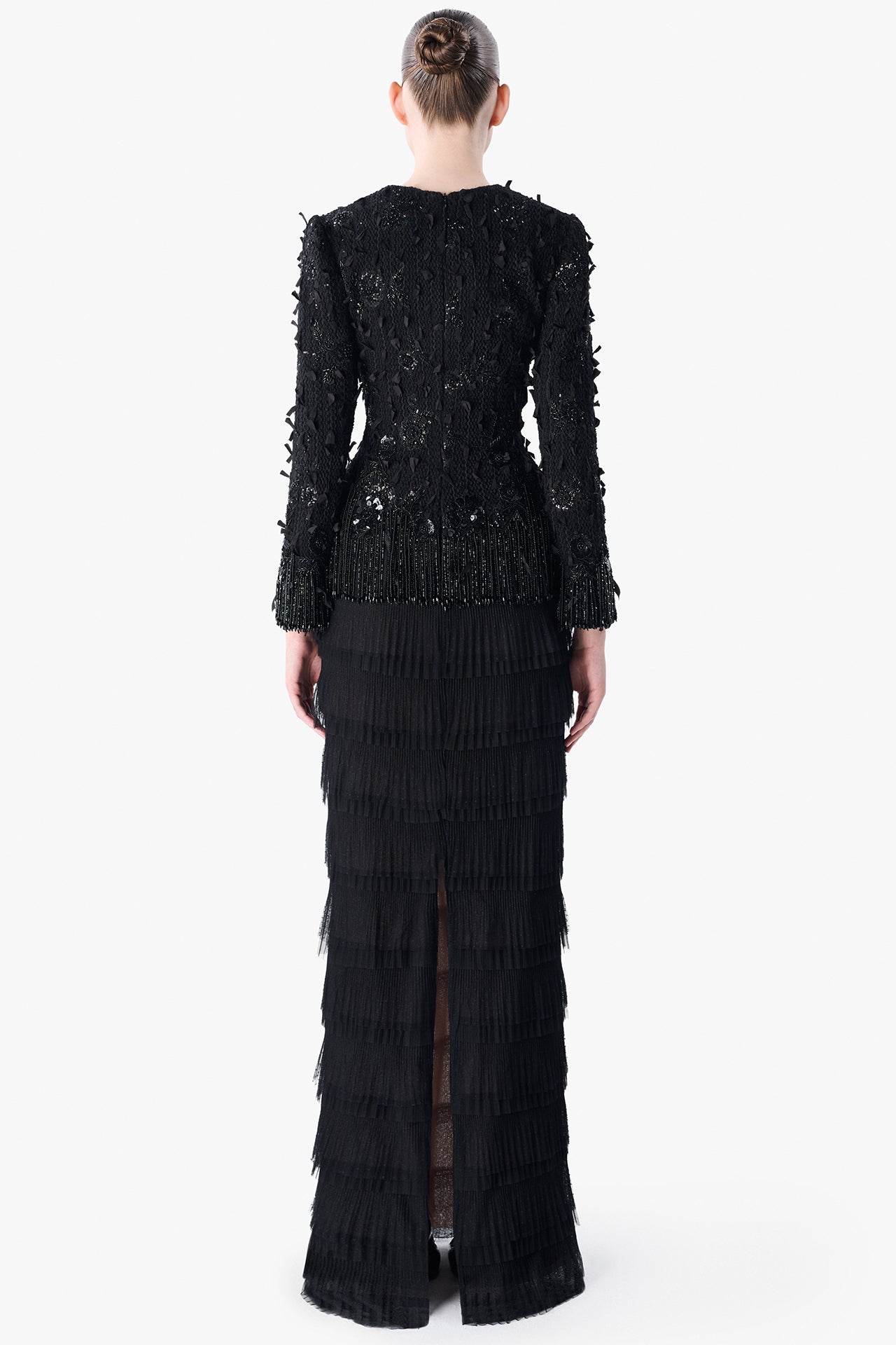 Embroidered Jacket with Layered Tulle Skirt