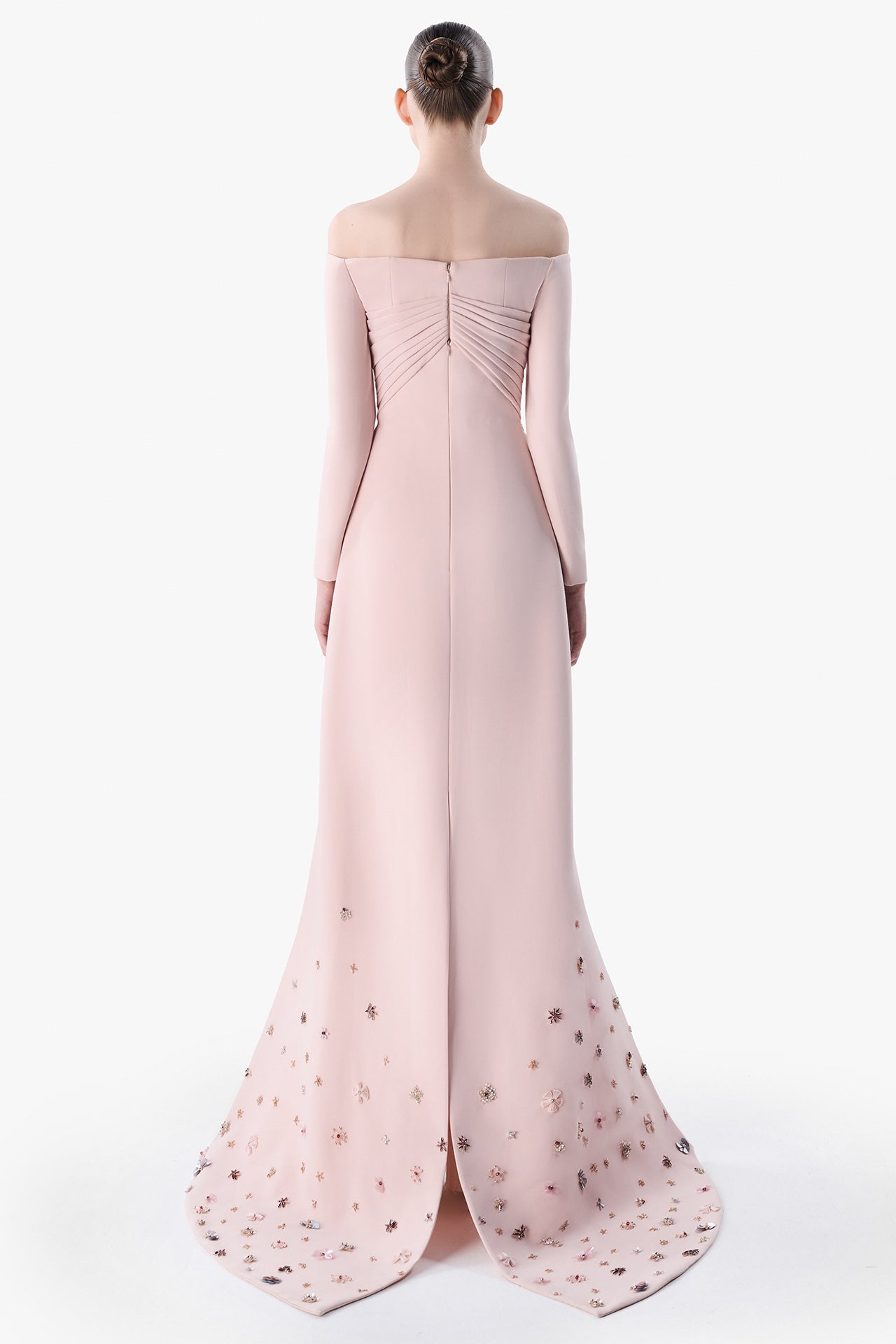 Fitted Gown with Layered Cape Jacket