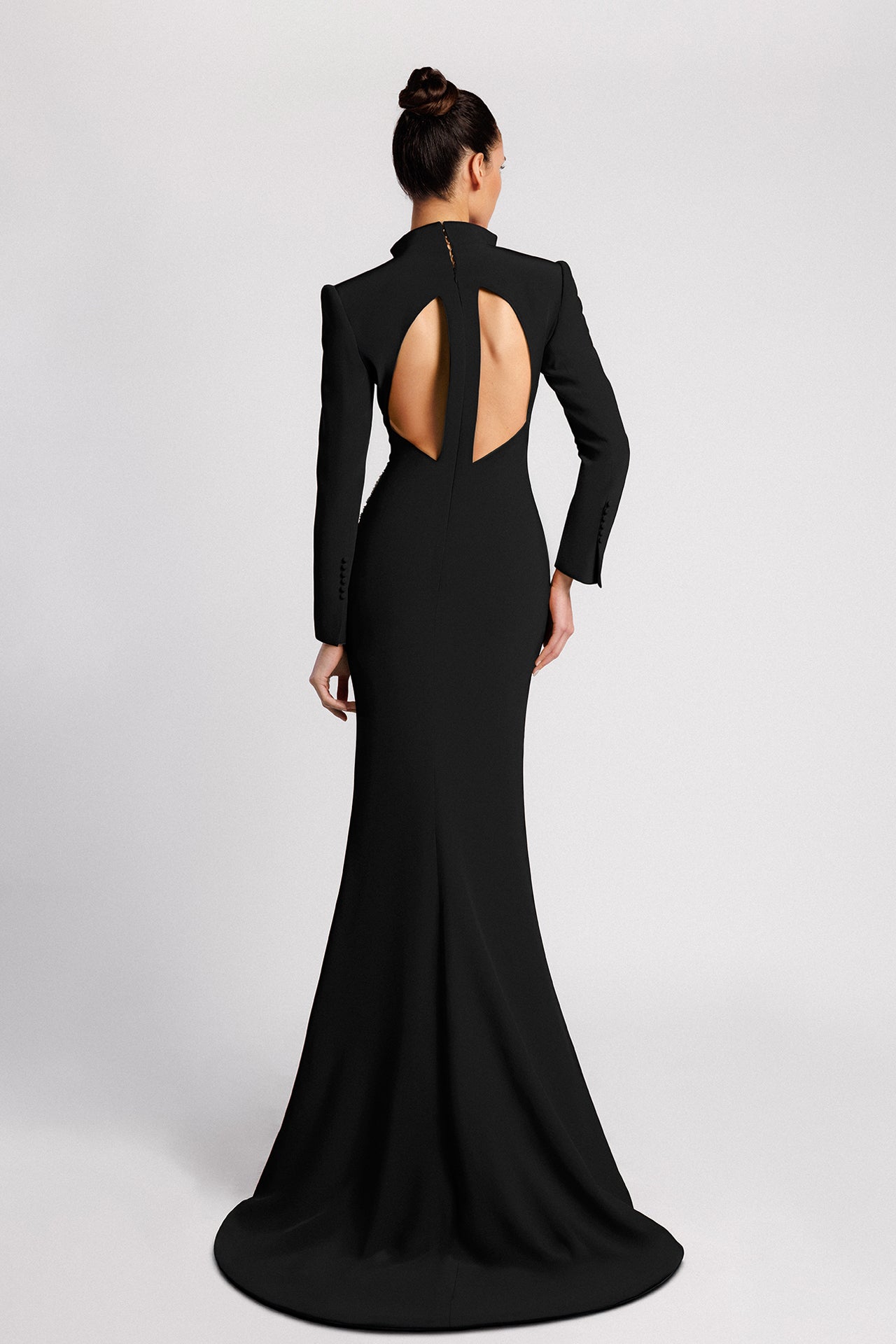 Black Blazer-Style Mermaid Evening Dress