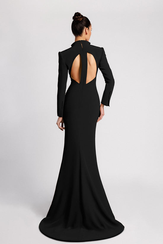 Black Blazer-Style Mermaid Evening Dress