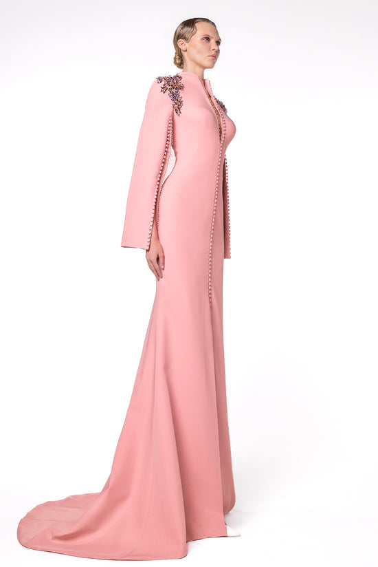 High-Collar Dress with Embellished Shoulders Gattinolli by Marwan High-Collar Dress with Embellished Shoulders Gattinolli by Marwan