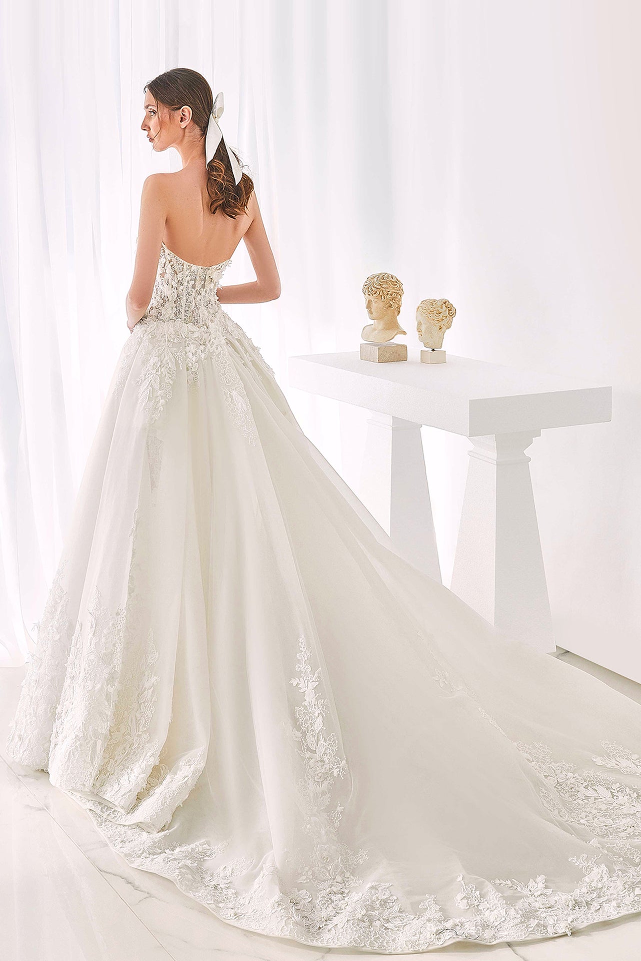 Strapless Wedding Gown with Overskirt