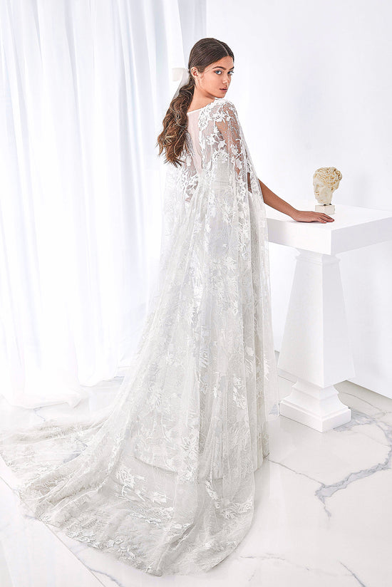 mermaid wedding dress with cape Mermaid Wedding Dresses With Long Beaded Sequined Cape