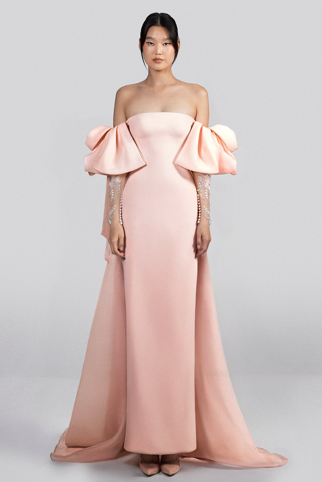 Off-Shoulder Evening Dress (Pink)