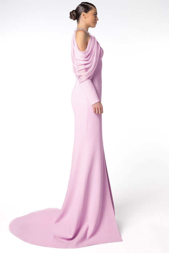 Halter Neckline Mermaid Dress with Beaded Collar