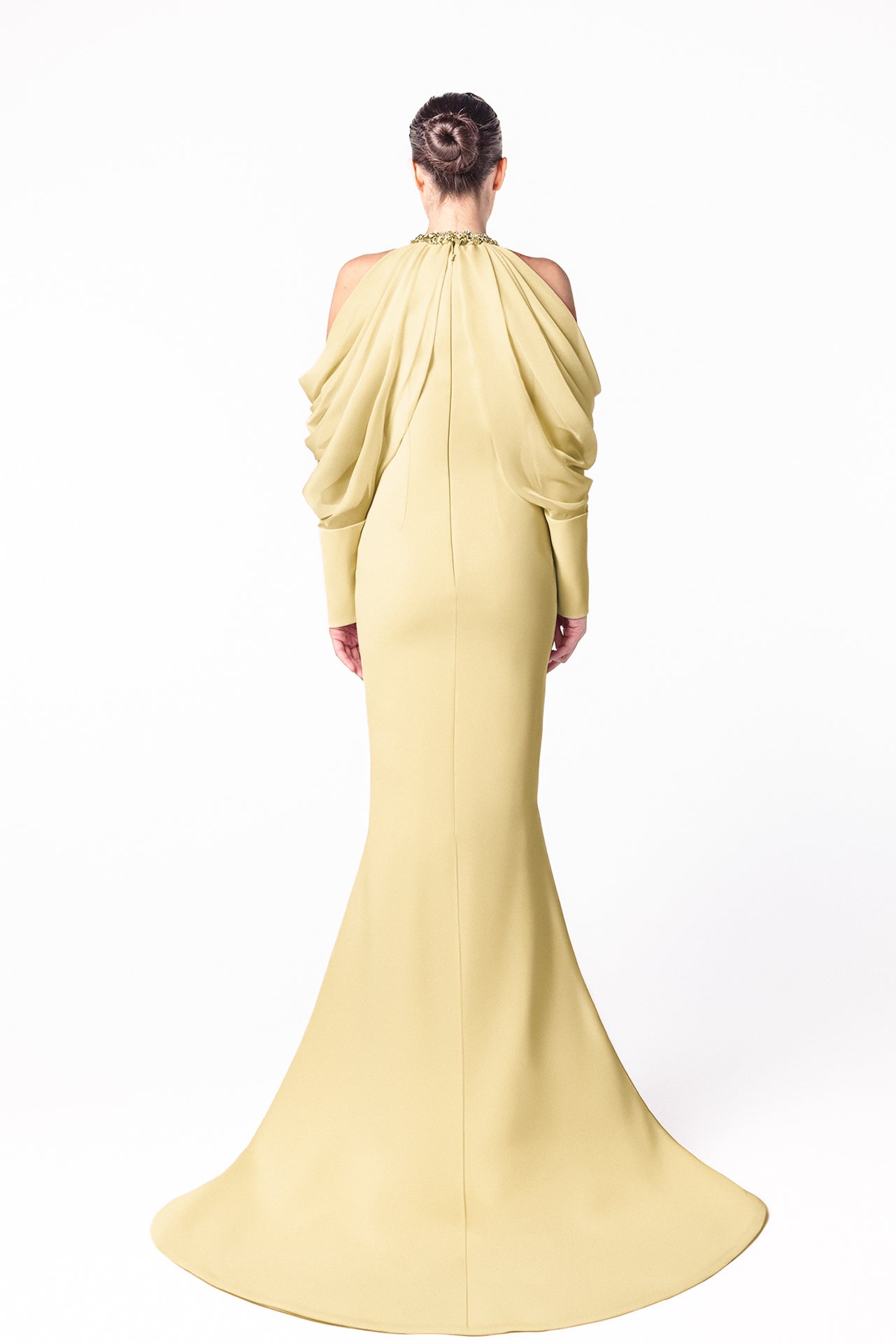 Halter Neckline Mermaid Dress with Beaded Collar