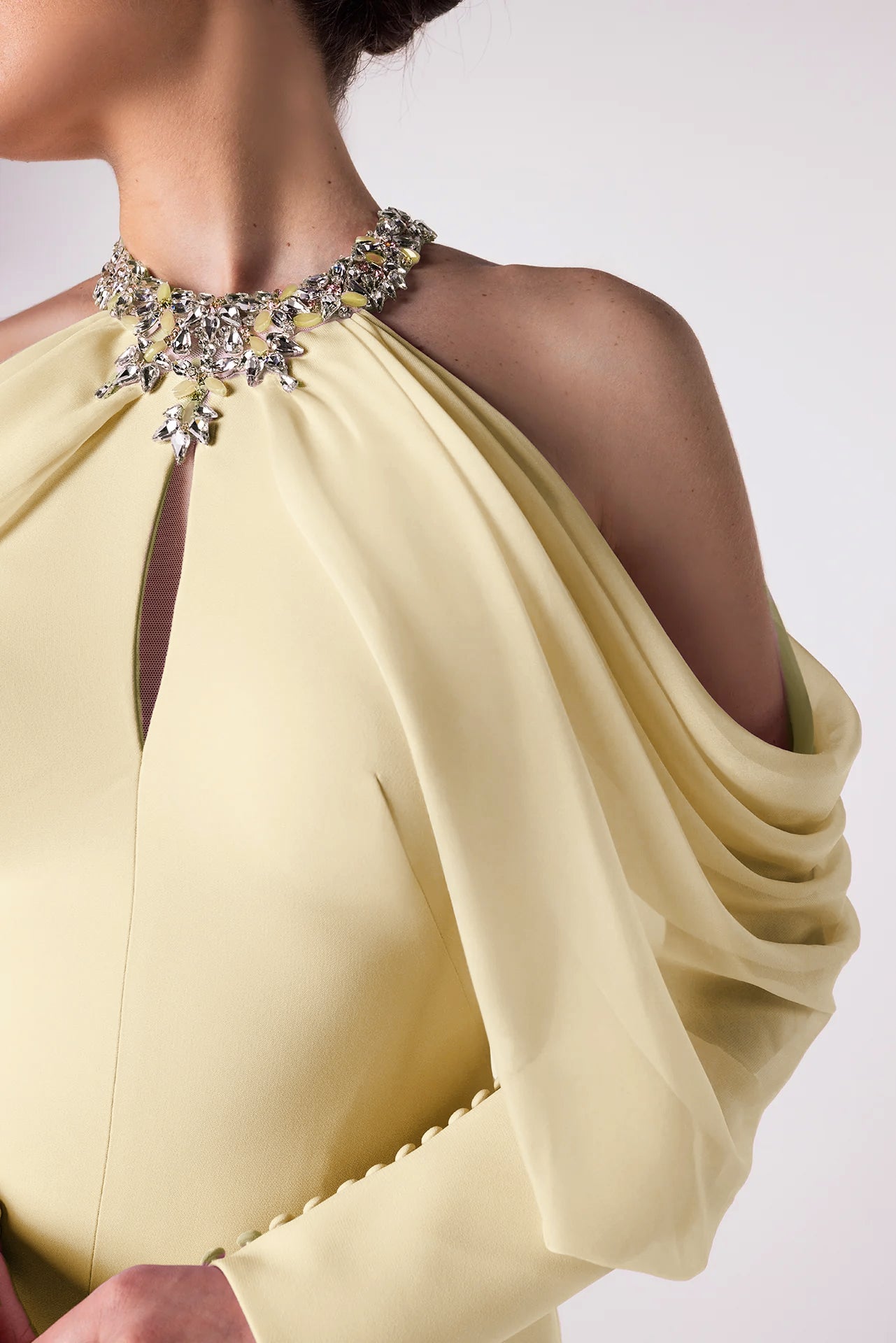 Halter Neckline Mermaid Dress with Beaded Collar