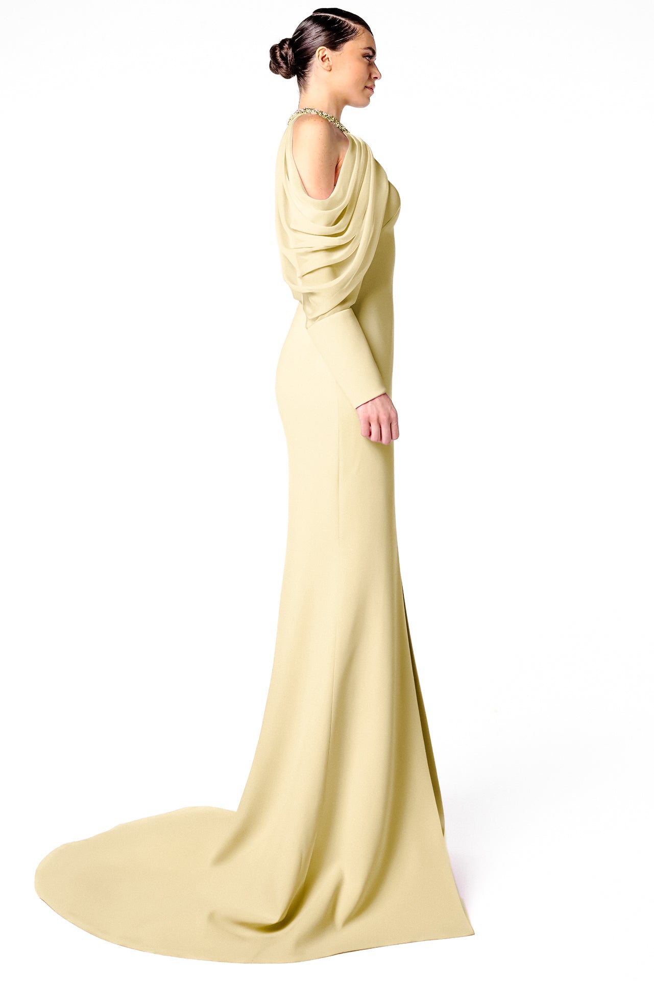 Halter Neckline Mermaid Dress with Beaded Collar