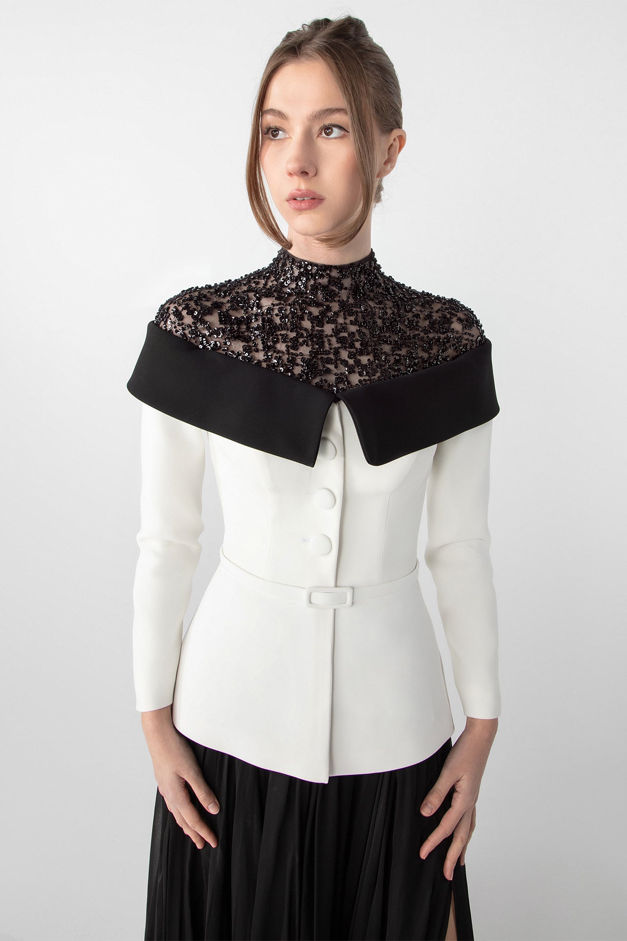 Jacket-Inspired Embroidered Ensemble