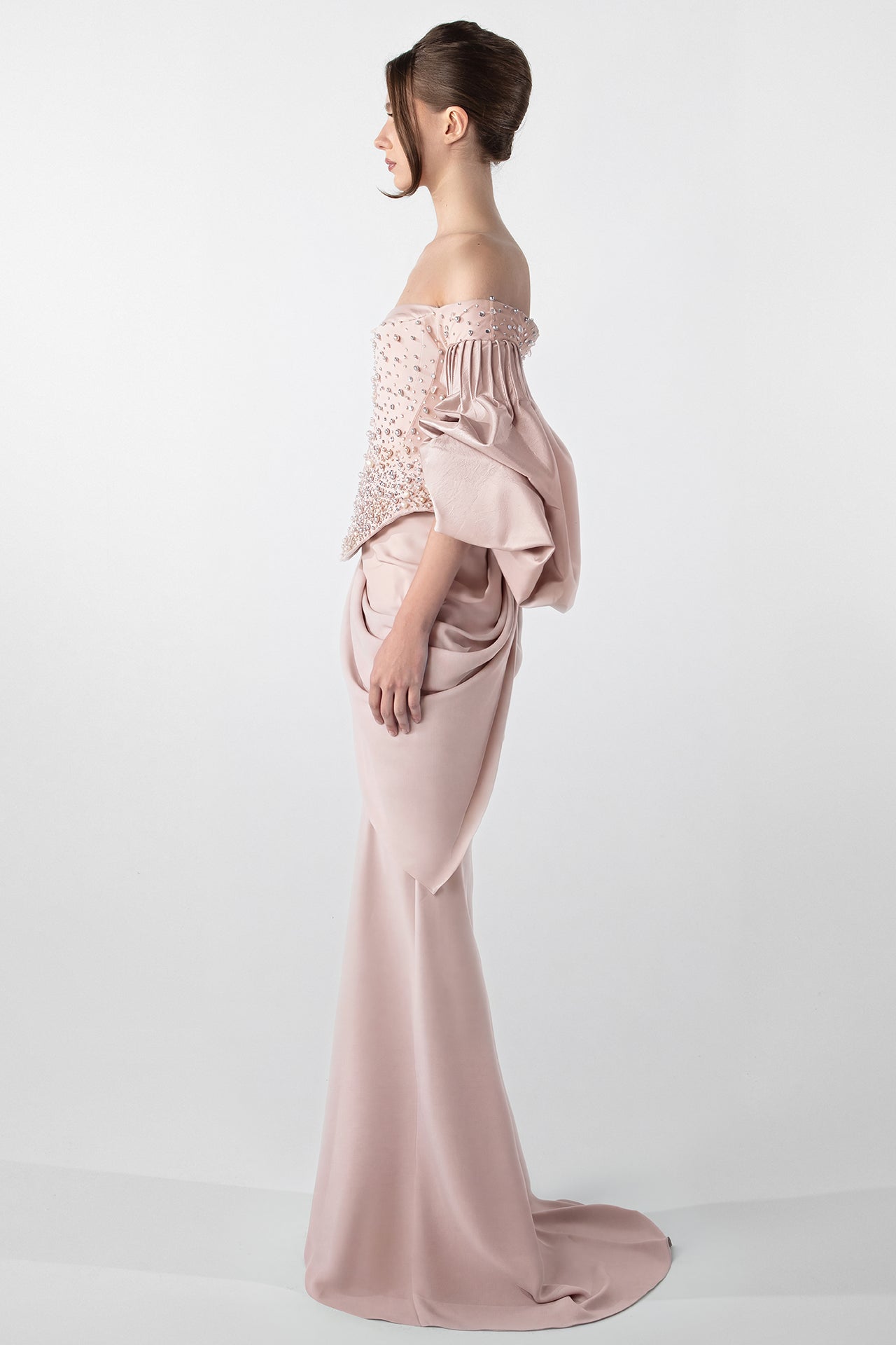 Off-Shoulder Embellished Gown