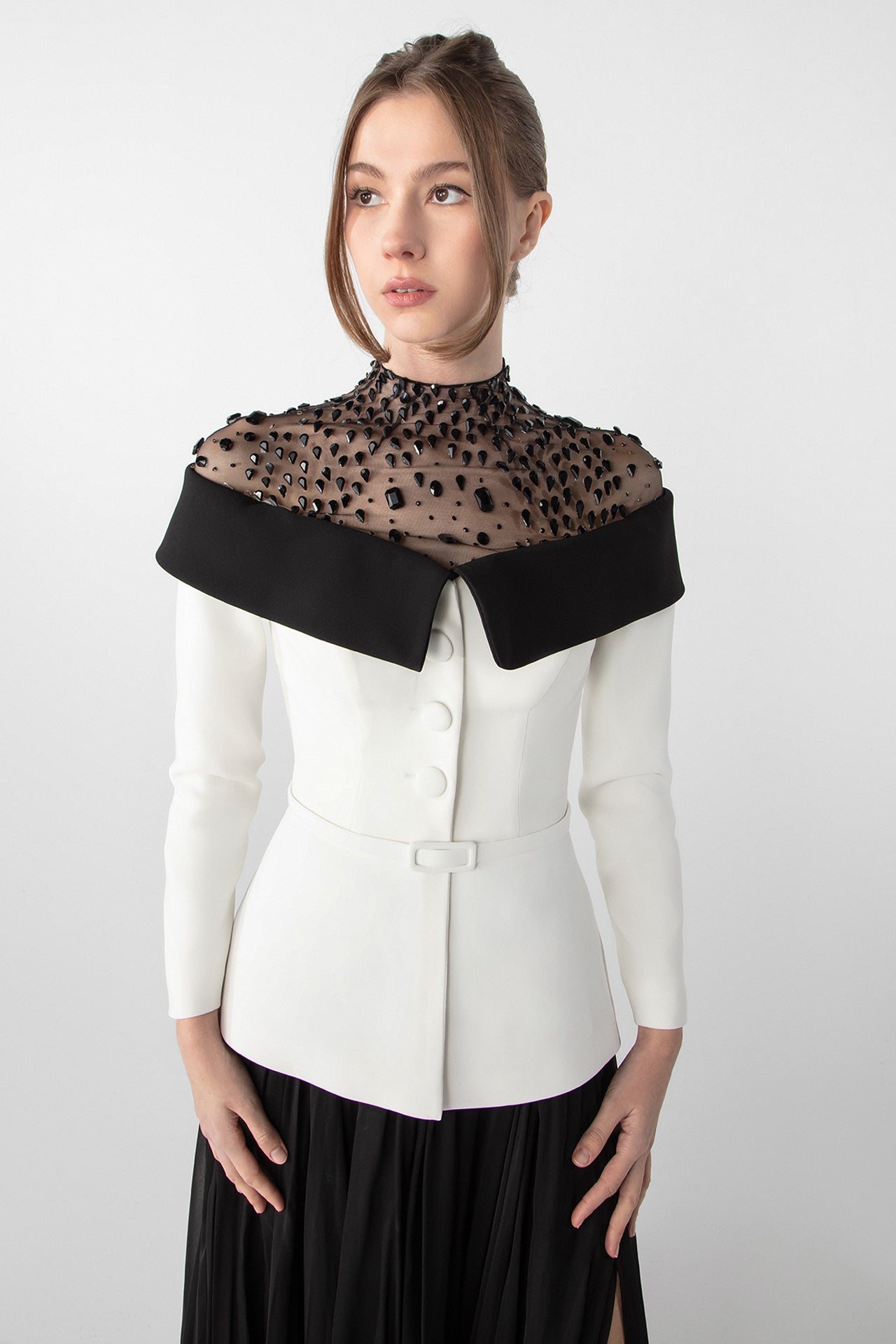 Jacket-Inspired Embroidered Ensemble