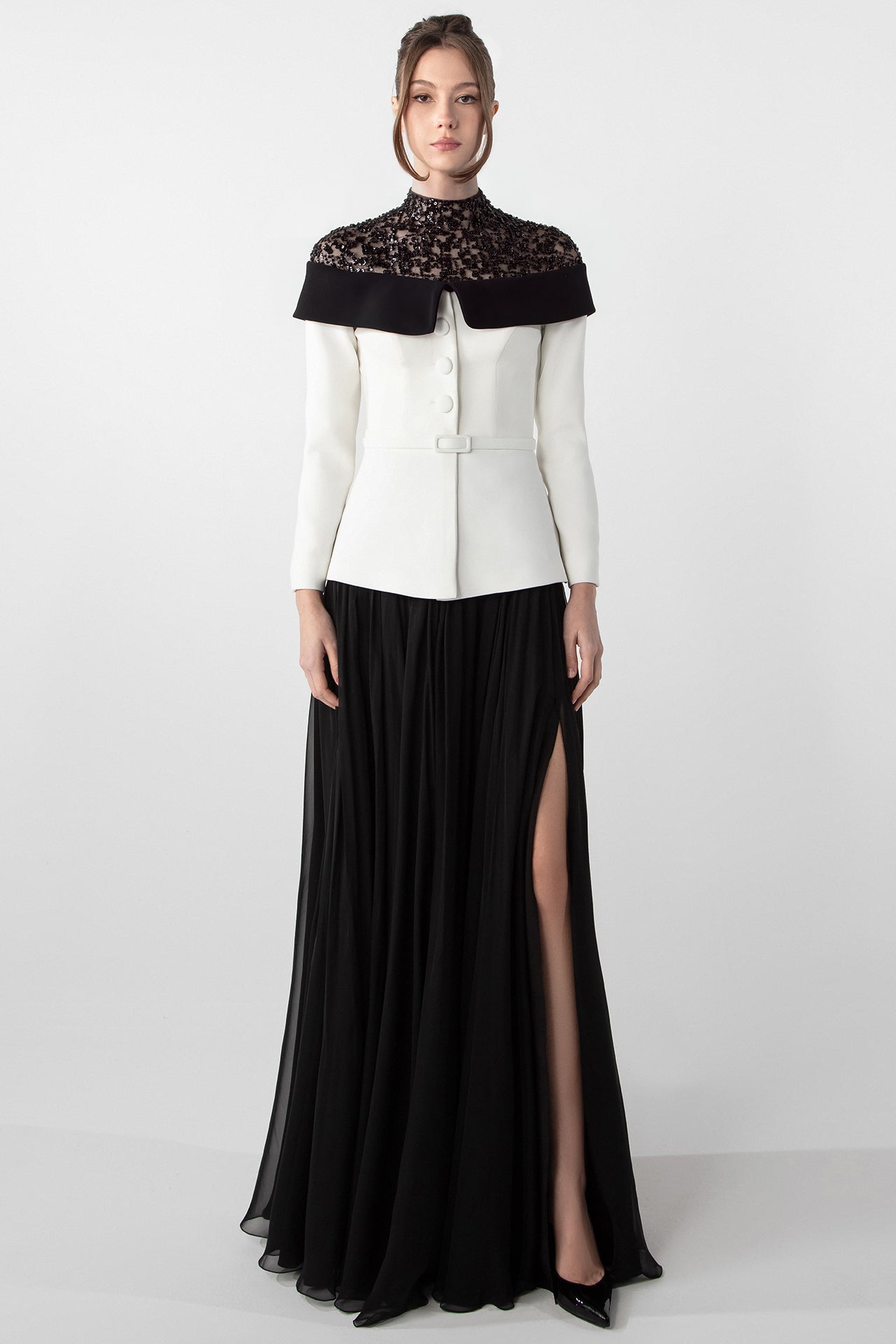 Jacket-Inspired Embroidered Ensemble