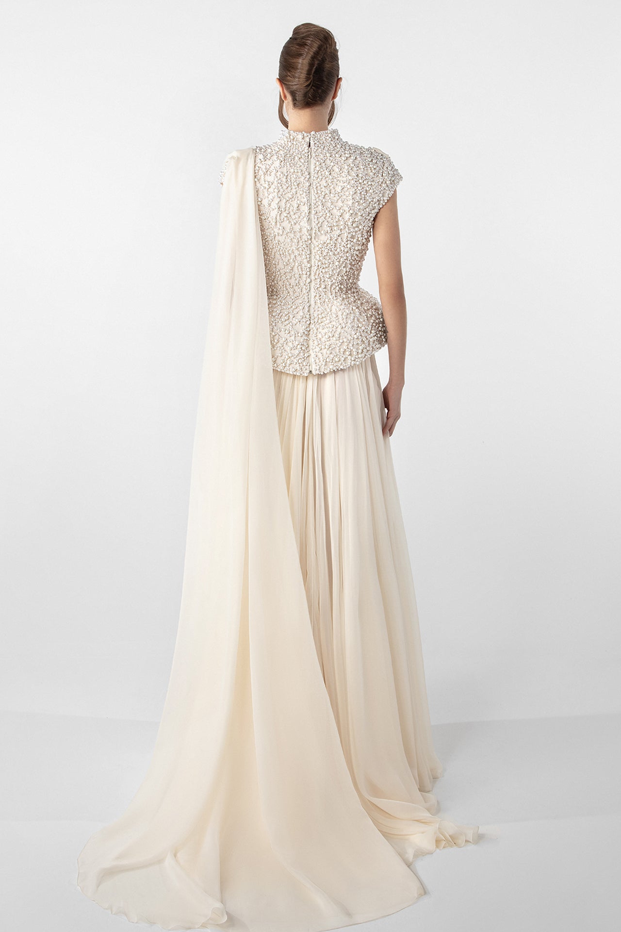 Embroidered Jacket and Chiffon Skirt Set