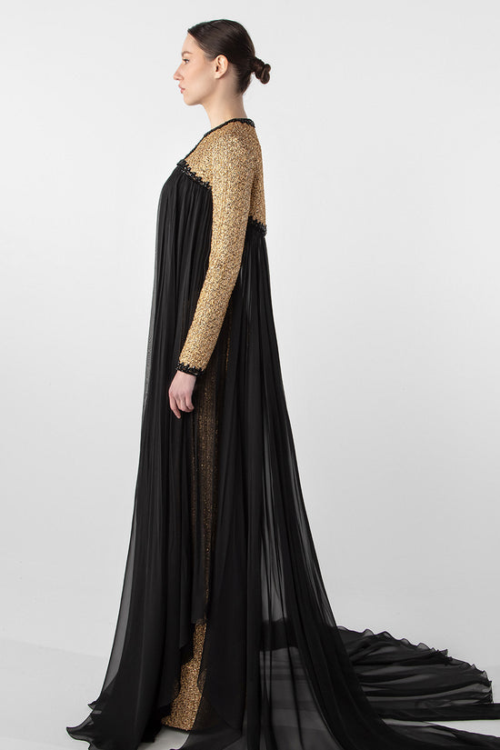 Embroidered Tweed and Chiffon Ensemble