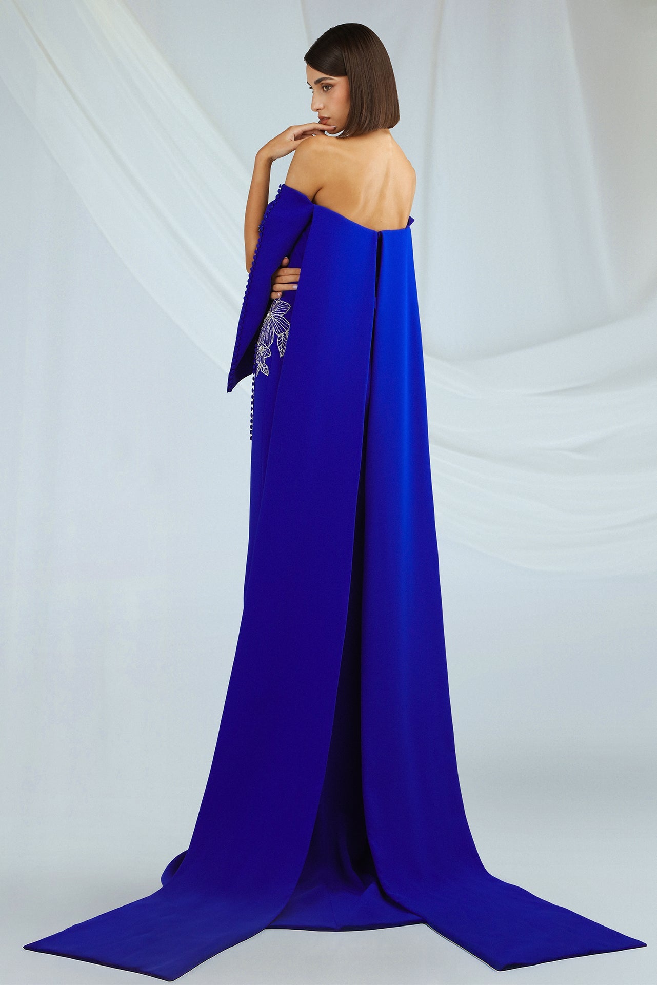 Off-Shoulder Dress with Embroidered Detail