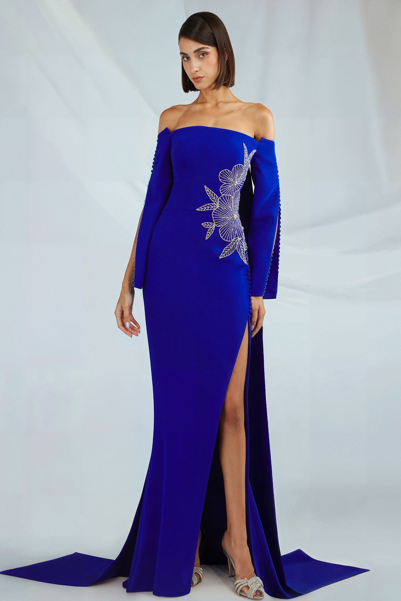 Off-Shoulder Dress with Embroidered Detail Gattinolli by Marwan Off-Shoulder Dress with Embroidered Detail Gattinolli by Marwan