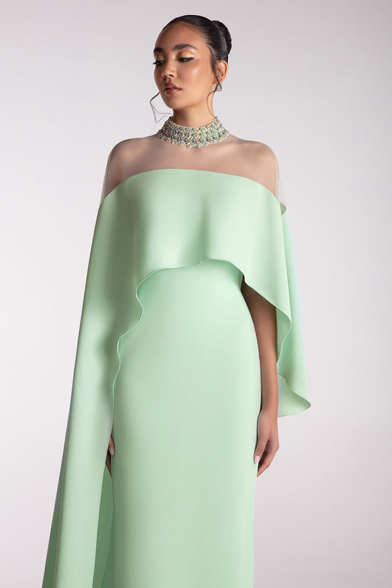 Cape Illusion Gown