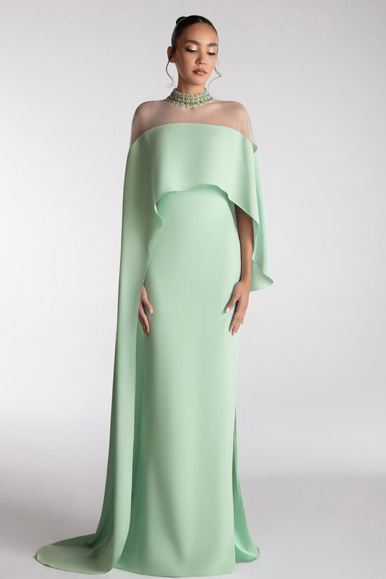 Cape Illusion Gown
