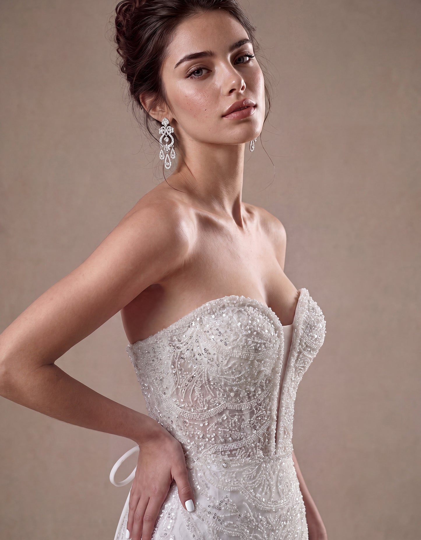 Embroidered Corset Mermaid Bridal Gown