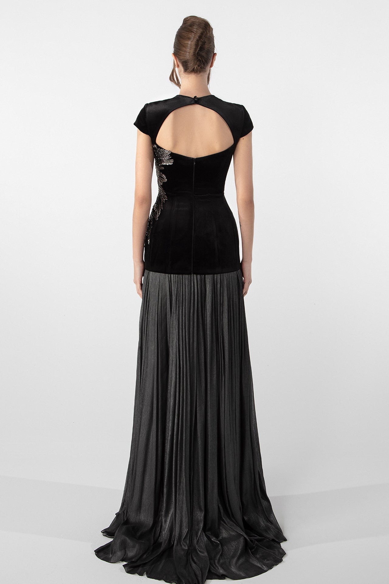 Velvet Corset with Embroidery and Lamé Skirt