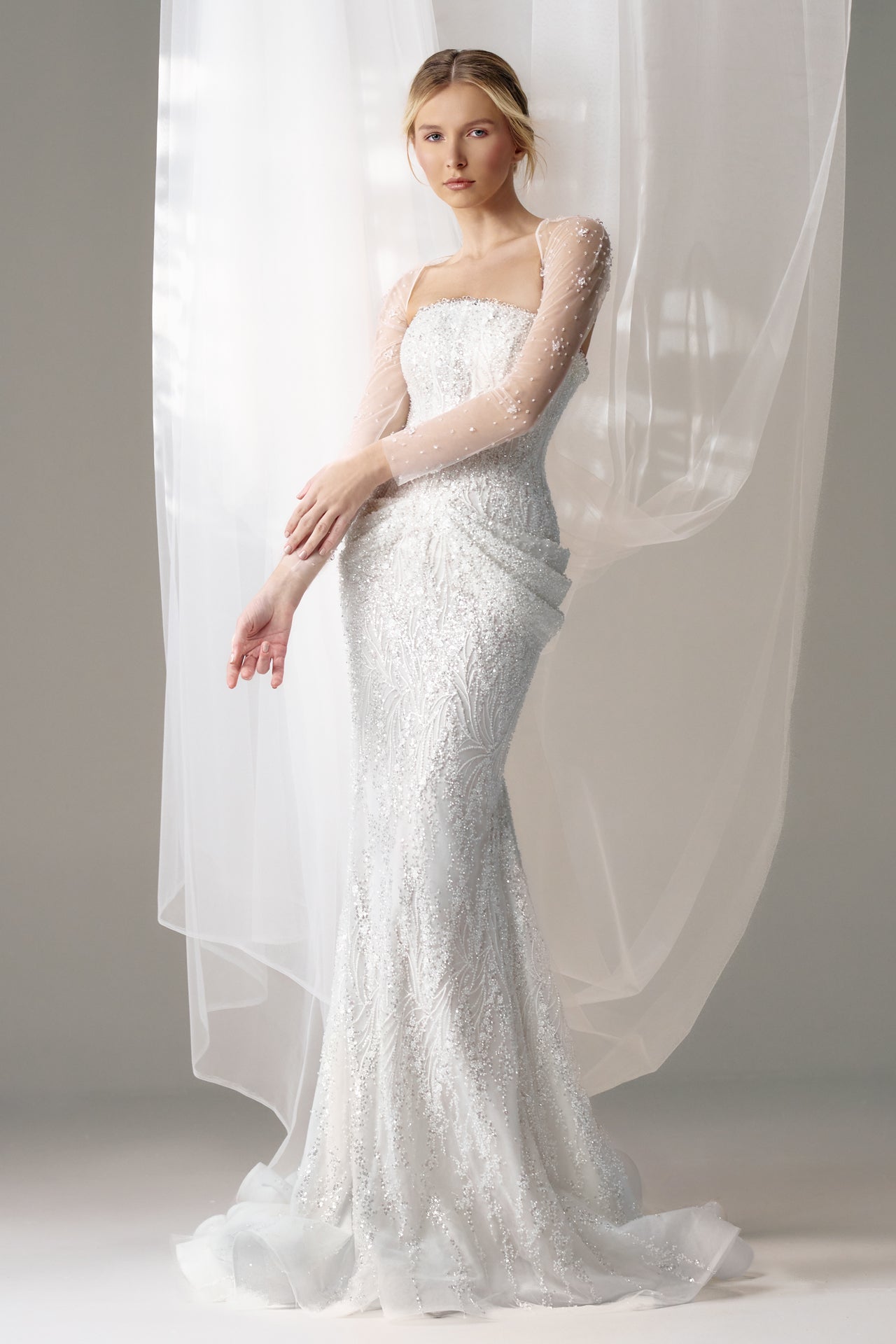 Embroidered Tulle Corset Gown