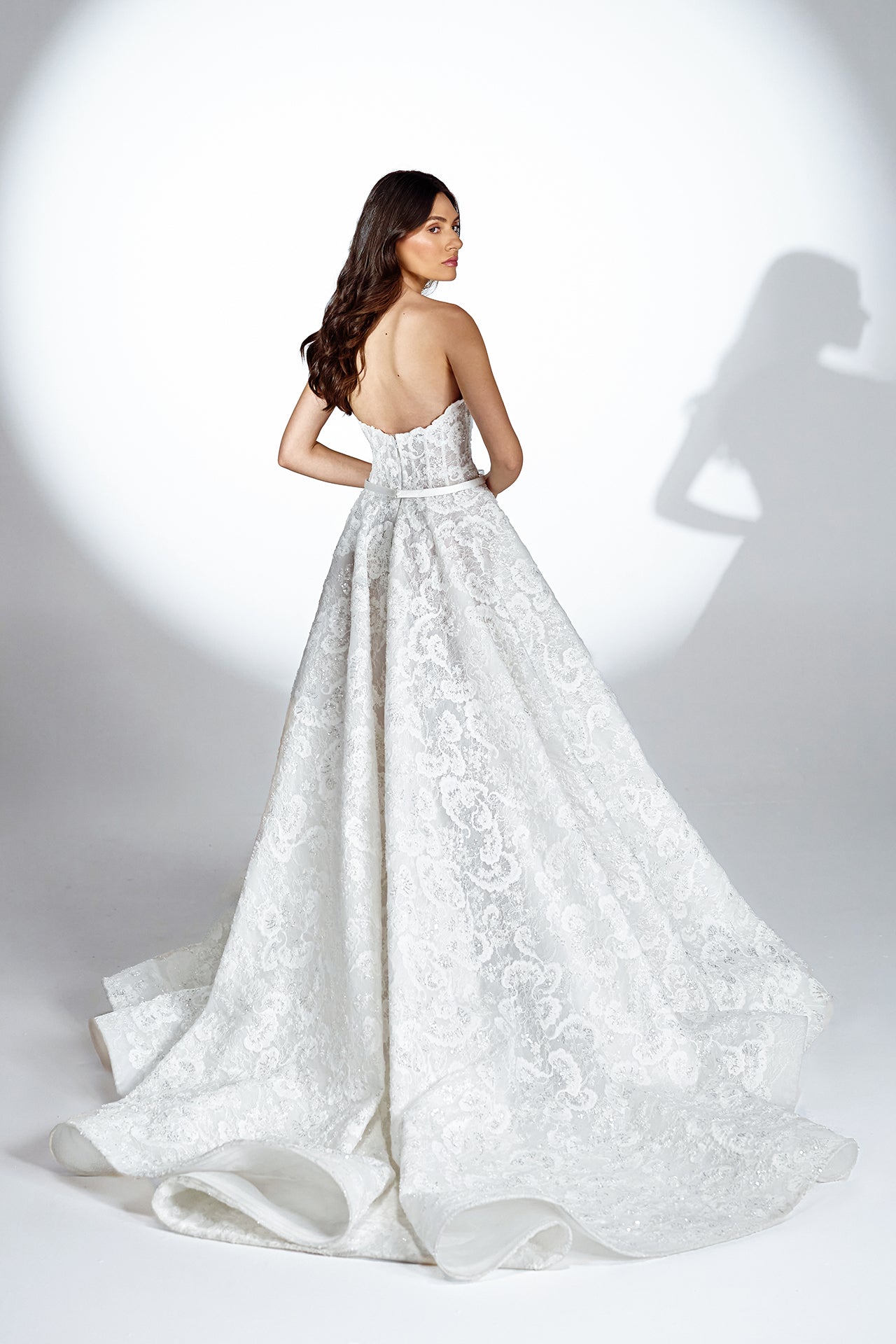 Beaded Broderie Lace A-Line Gown