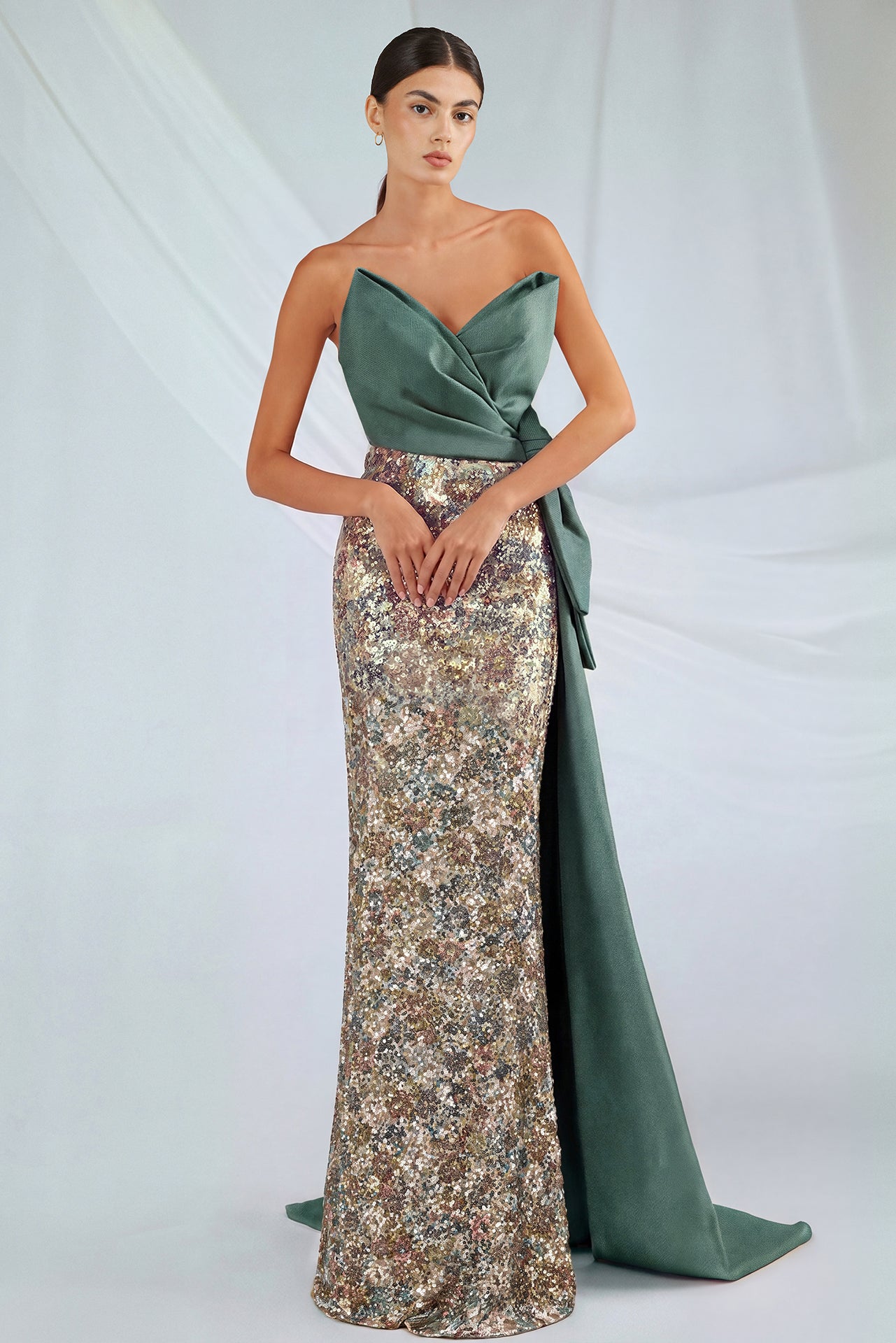 Asymmetrical Neckline Dress.