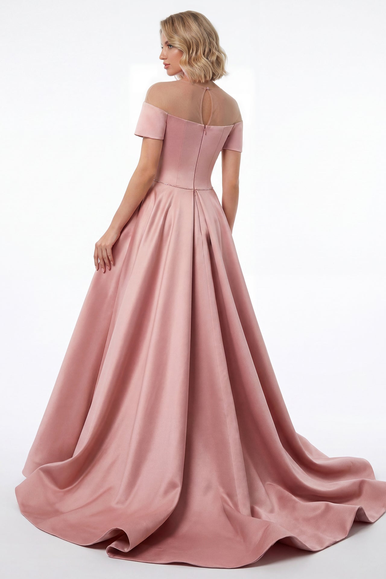 Off-Shoulder Embroidered Corset Gown