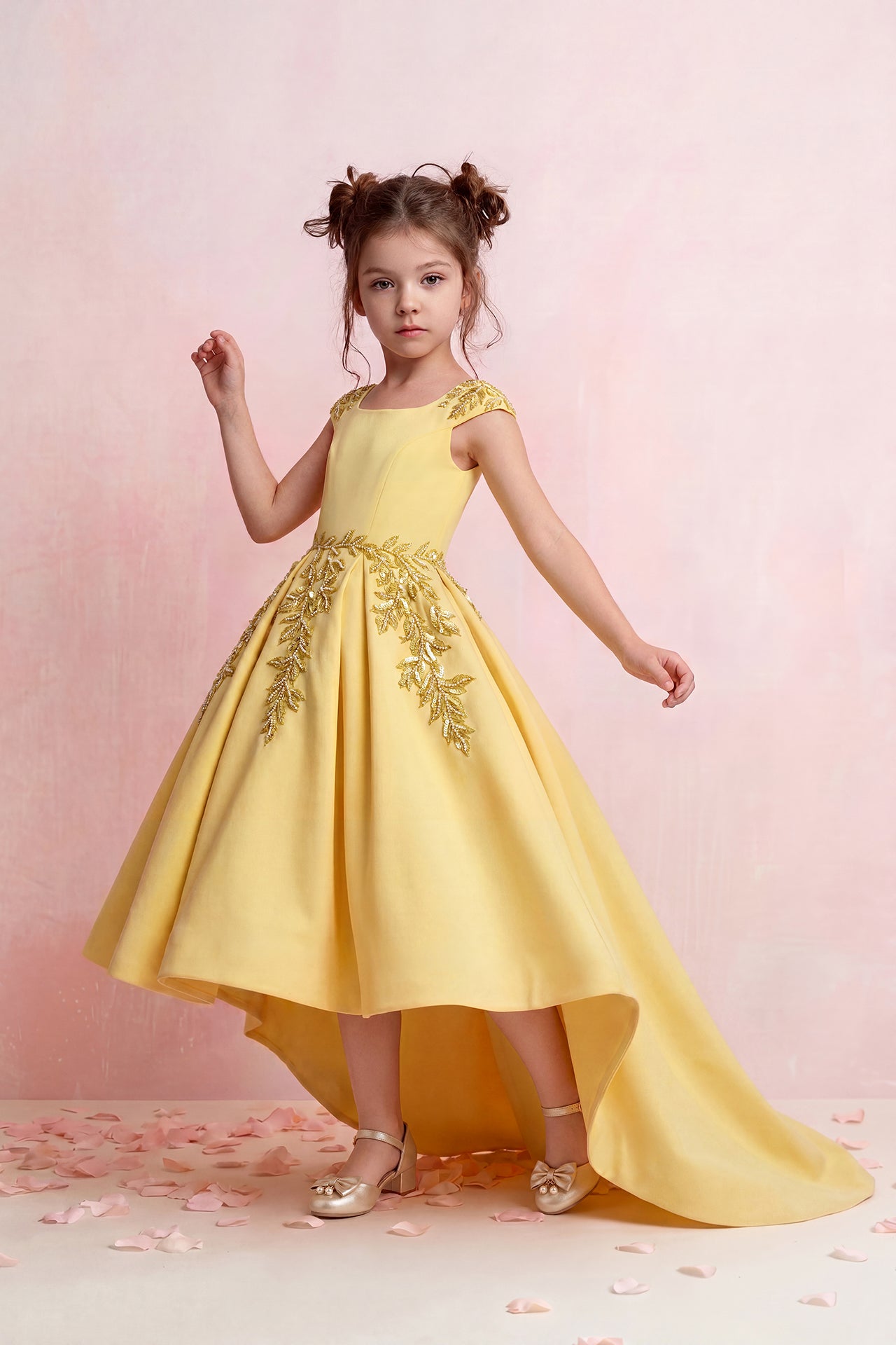 Golden Leaf High-Low Gown