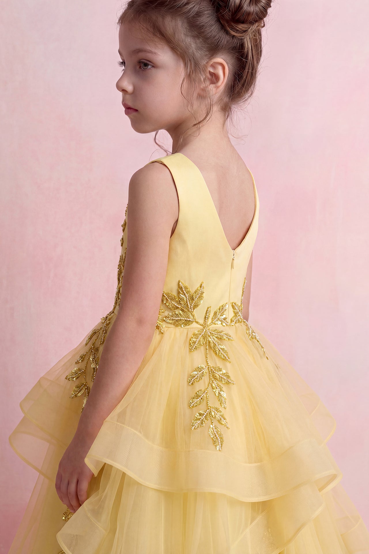 Golden Leaf Tulle Gown