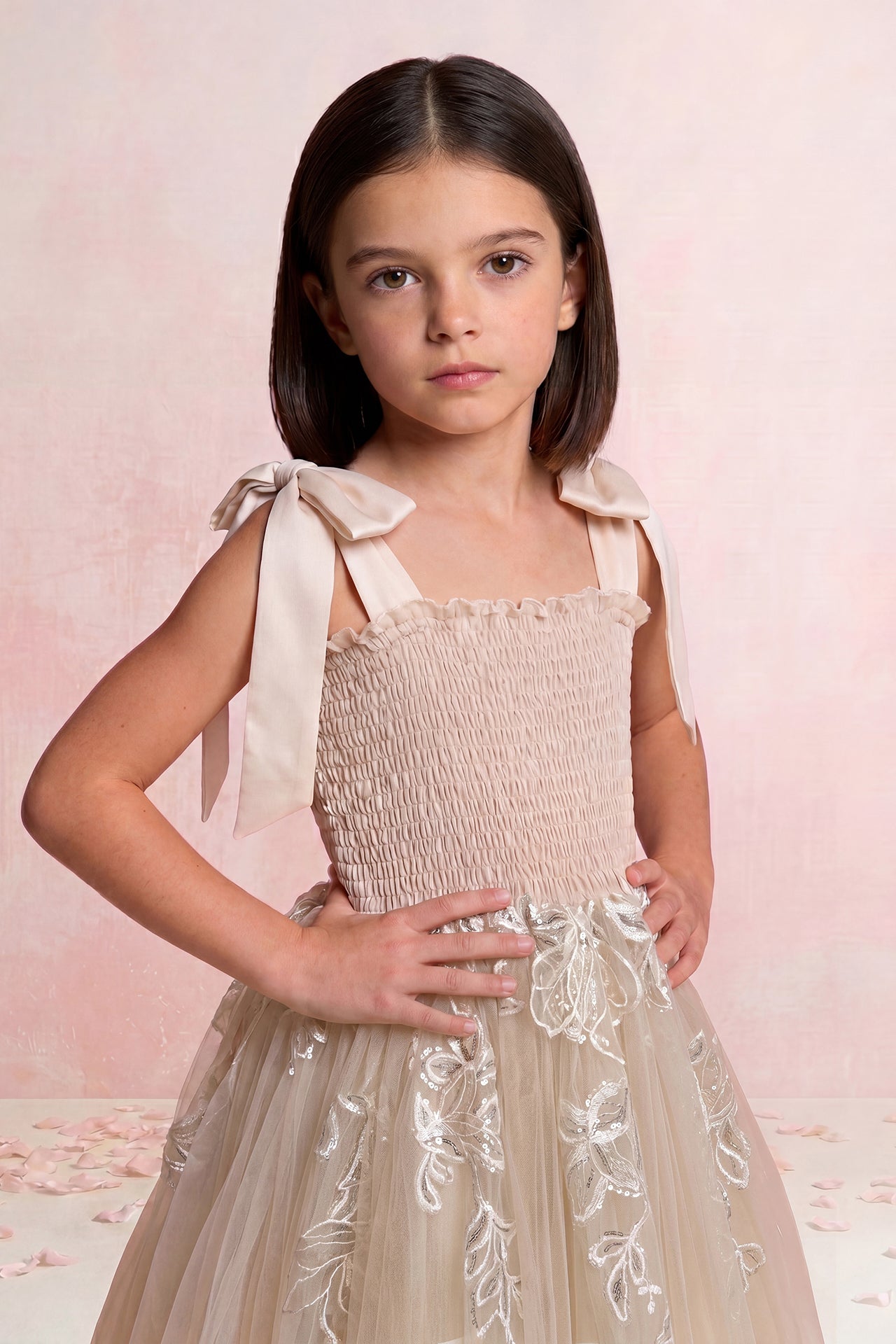 Floral Embroidered Tulle Dress
