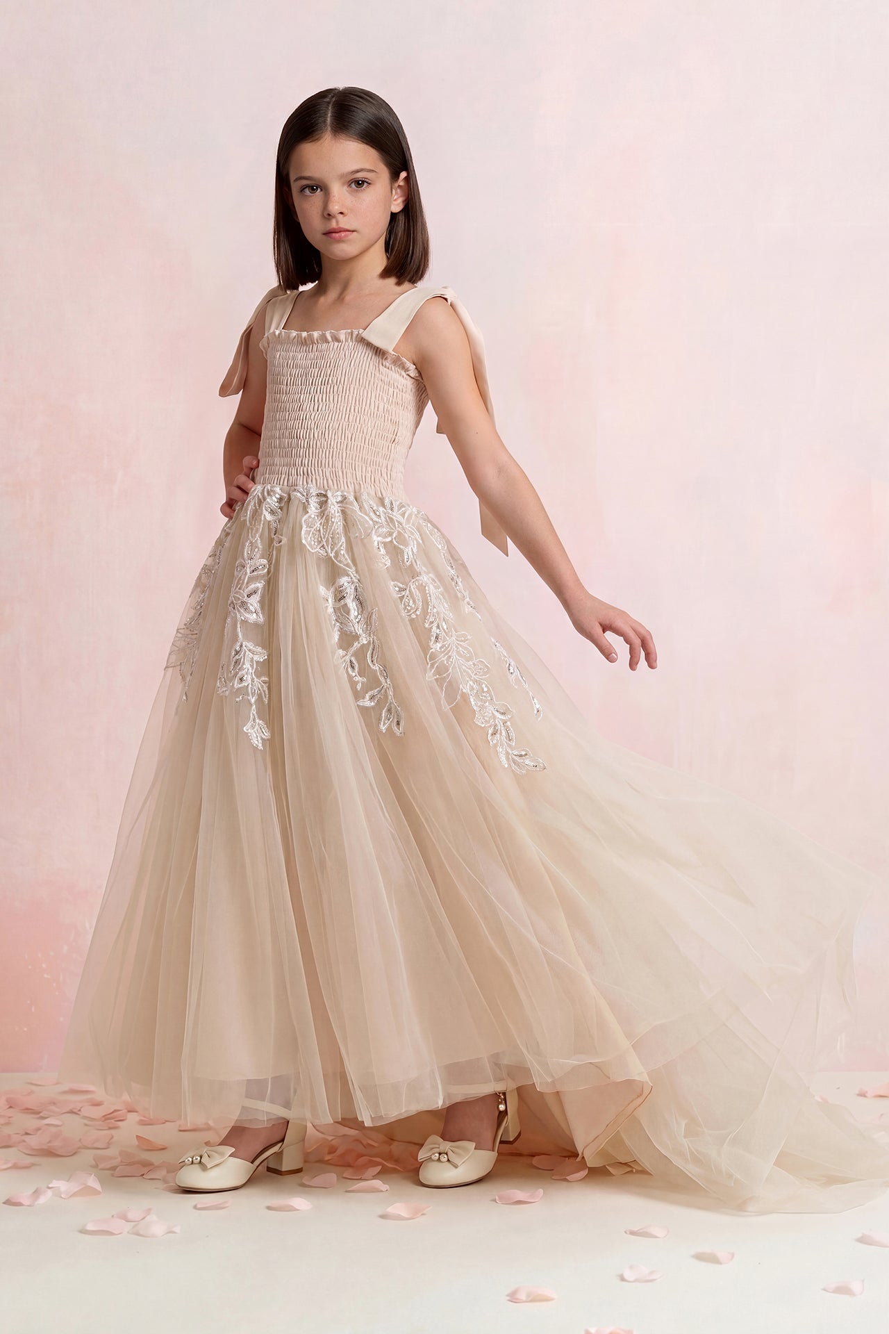 Floral Embroidered Tulle Dress