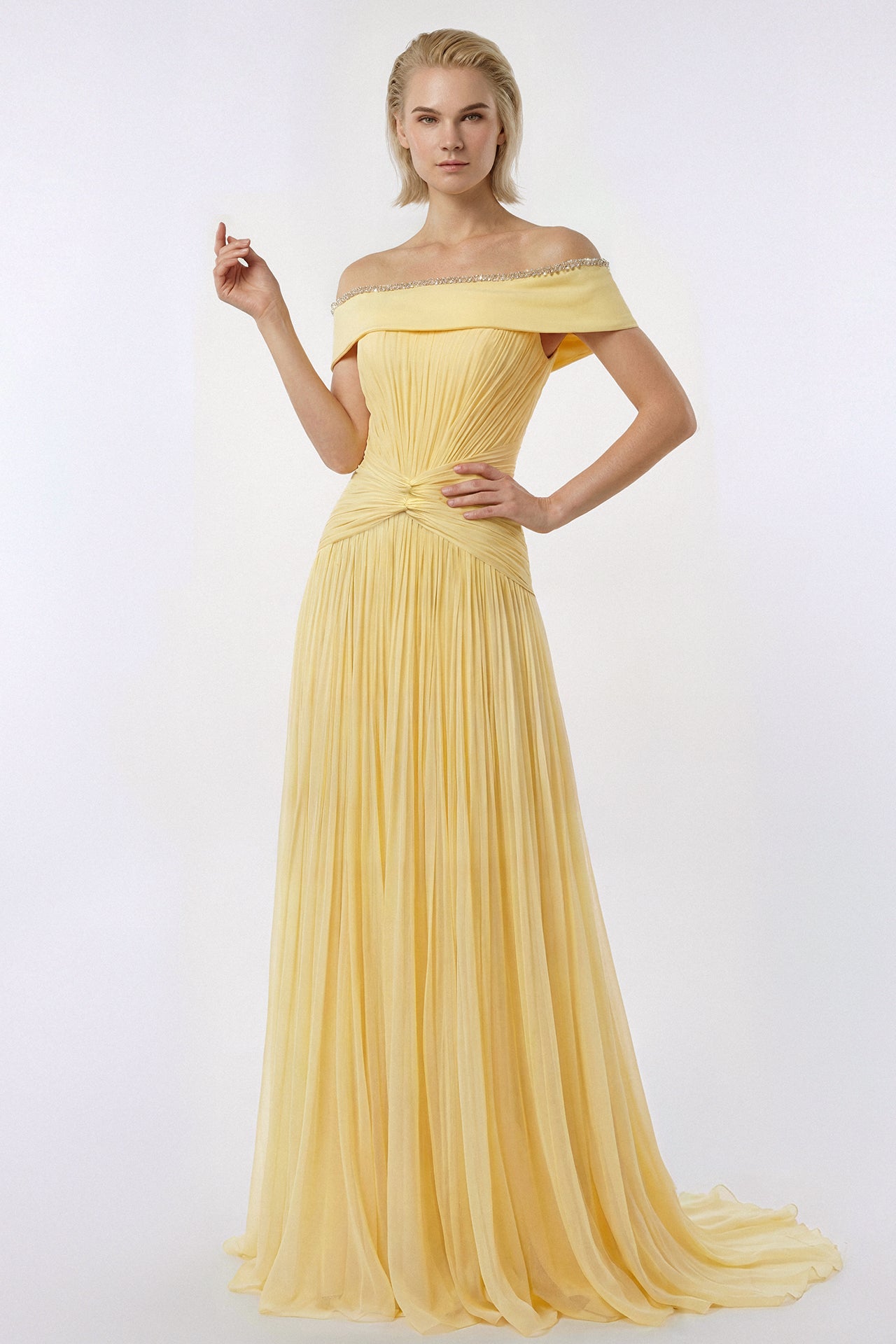 Draped Chiffon Gown