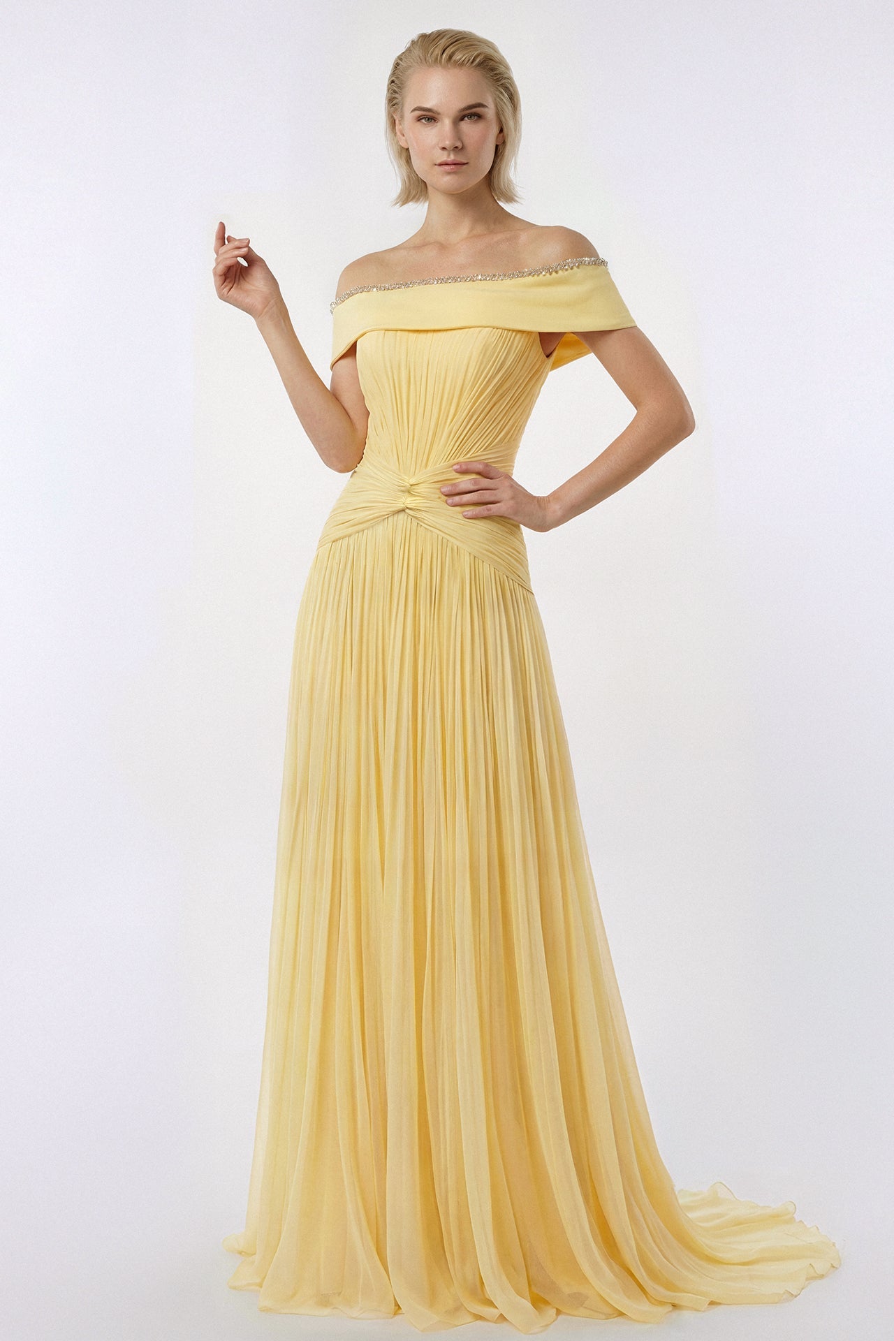 Draped Chiffon Gown